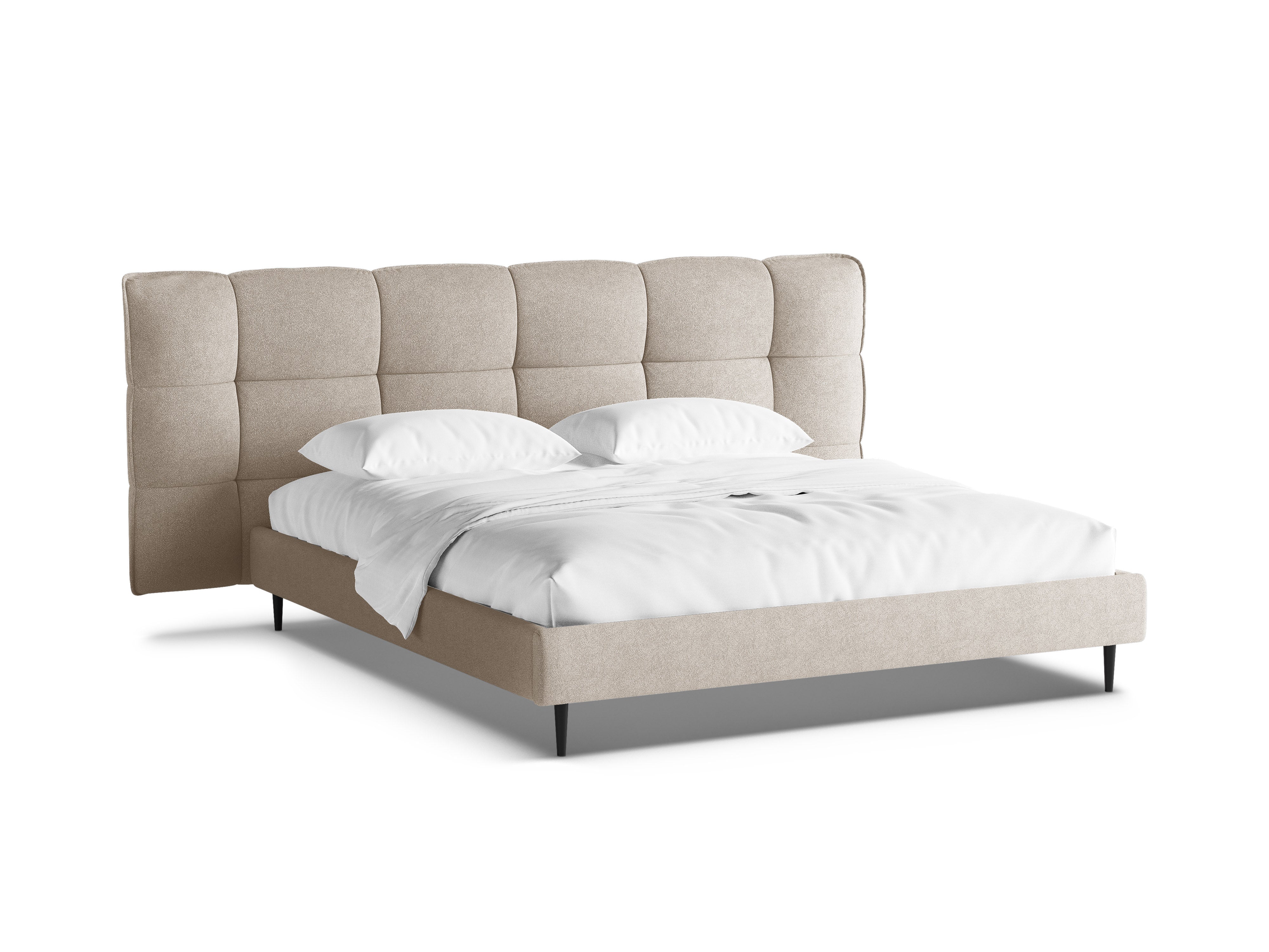 Bed ERIC donkerbeige boucle