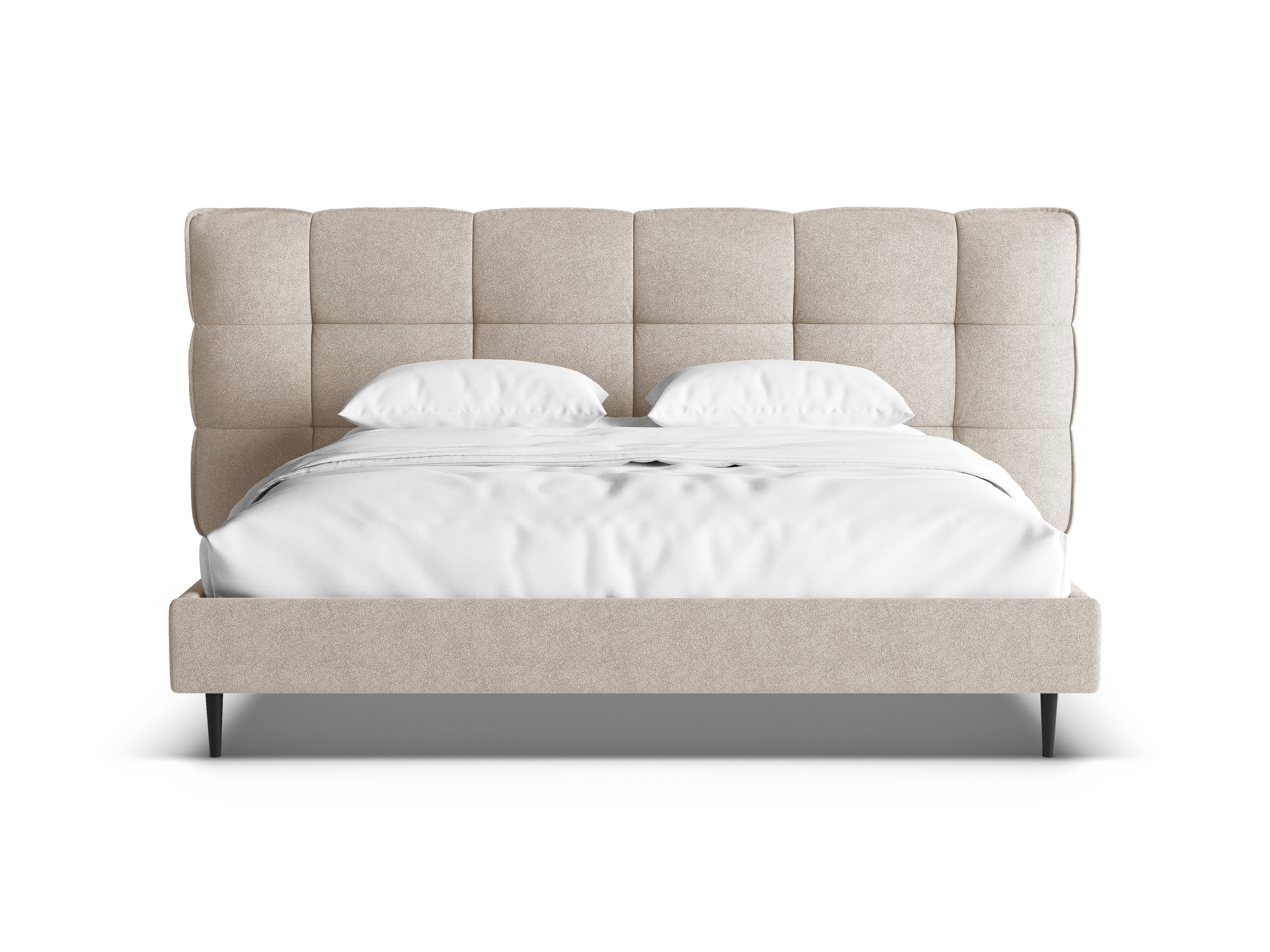 Bed ERIC donkerbeige boucle