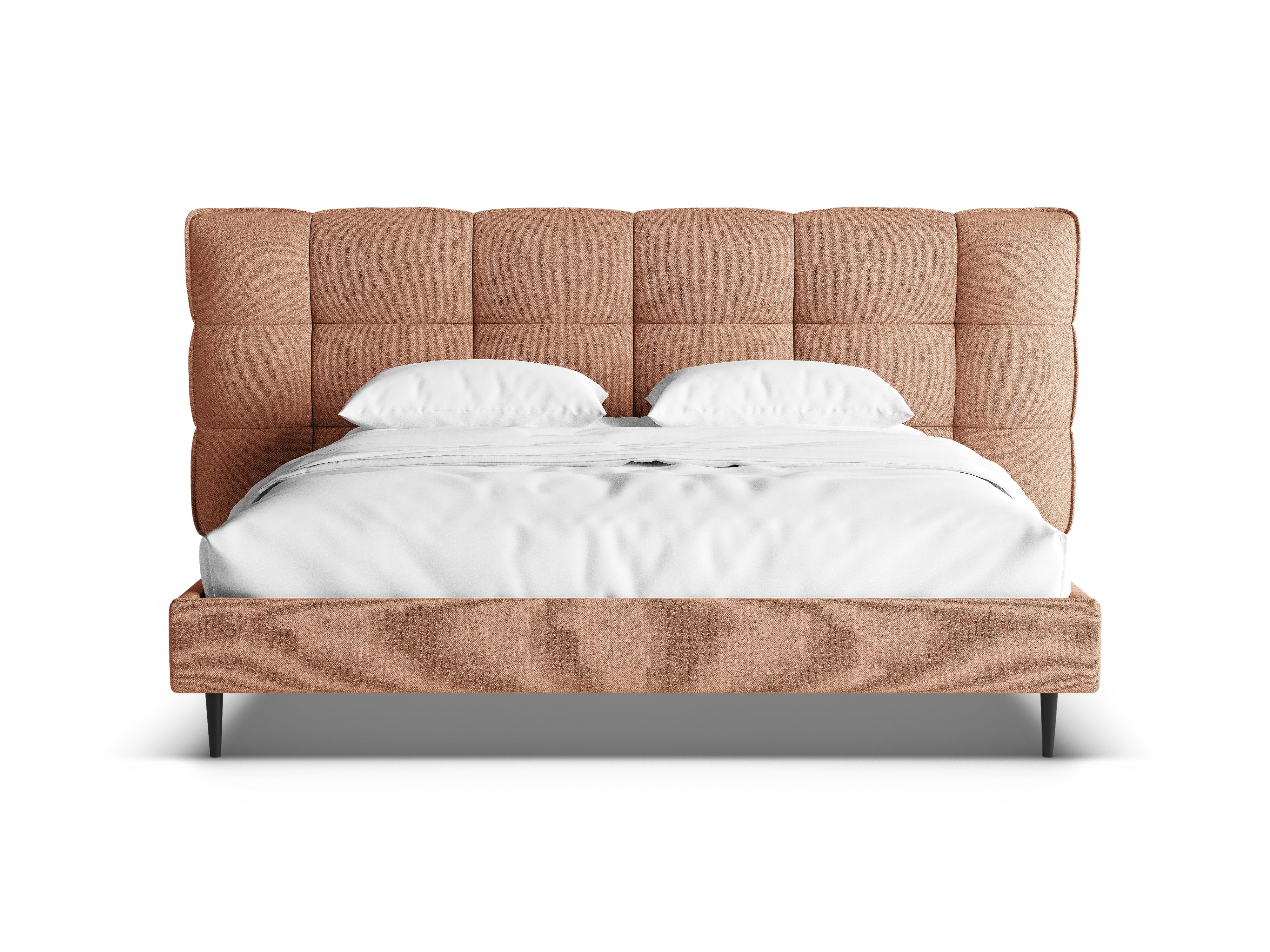 Bett ERIC pfirsichfarbener Boucle