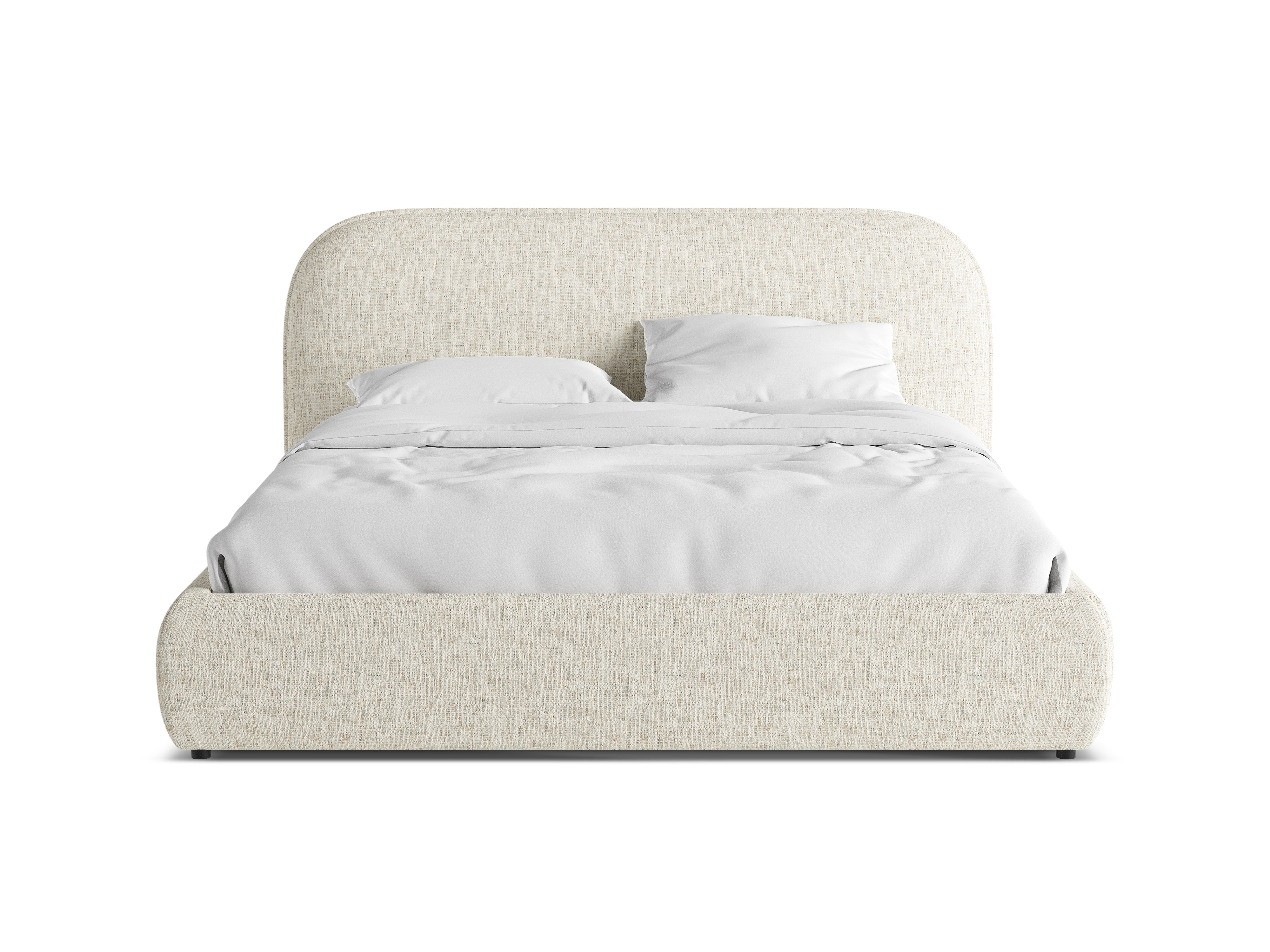 Bett MURADA grau-beige Melange Chenille