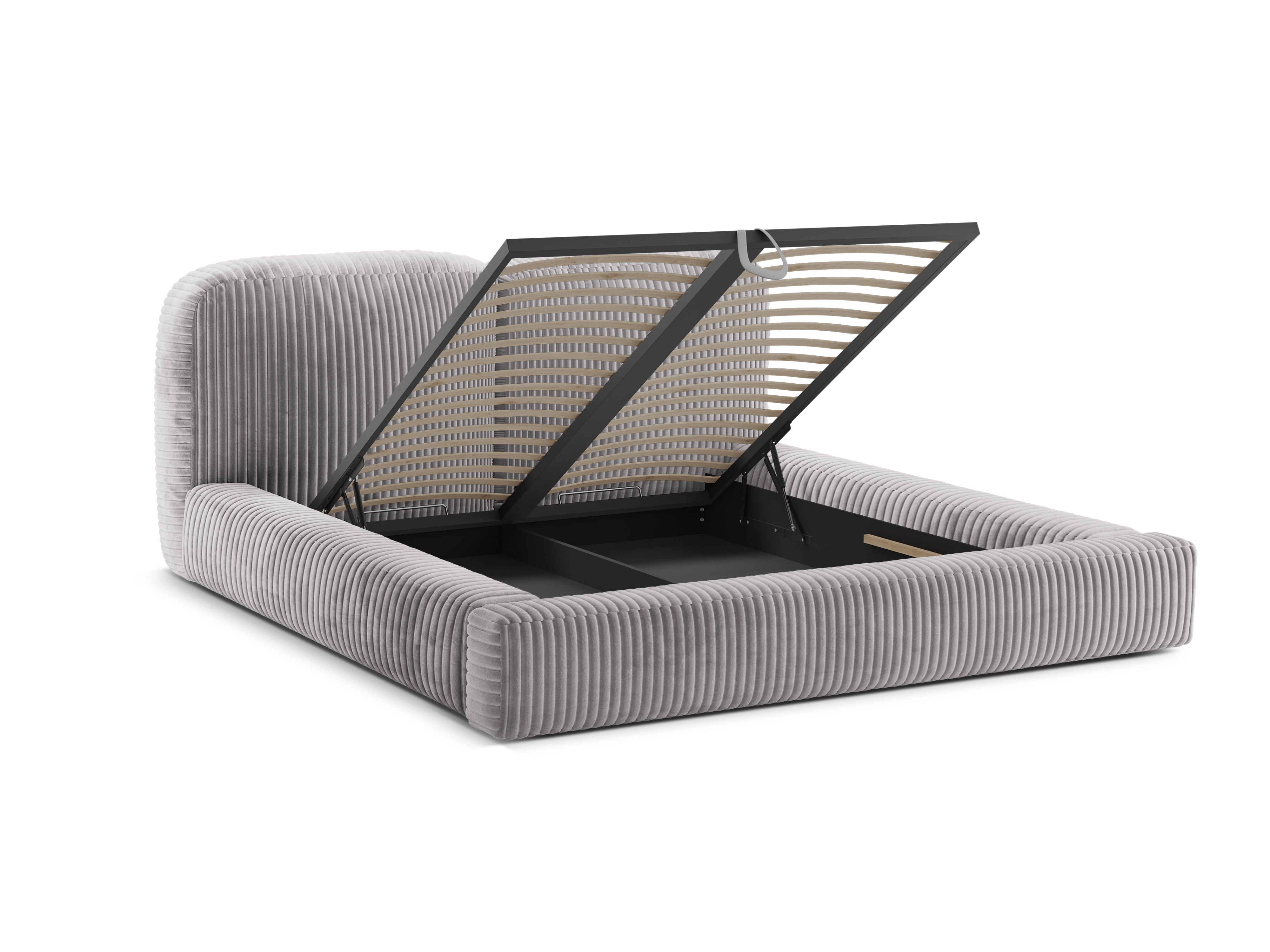 MARTINA Light Gray Corduroy Bed
