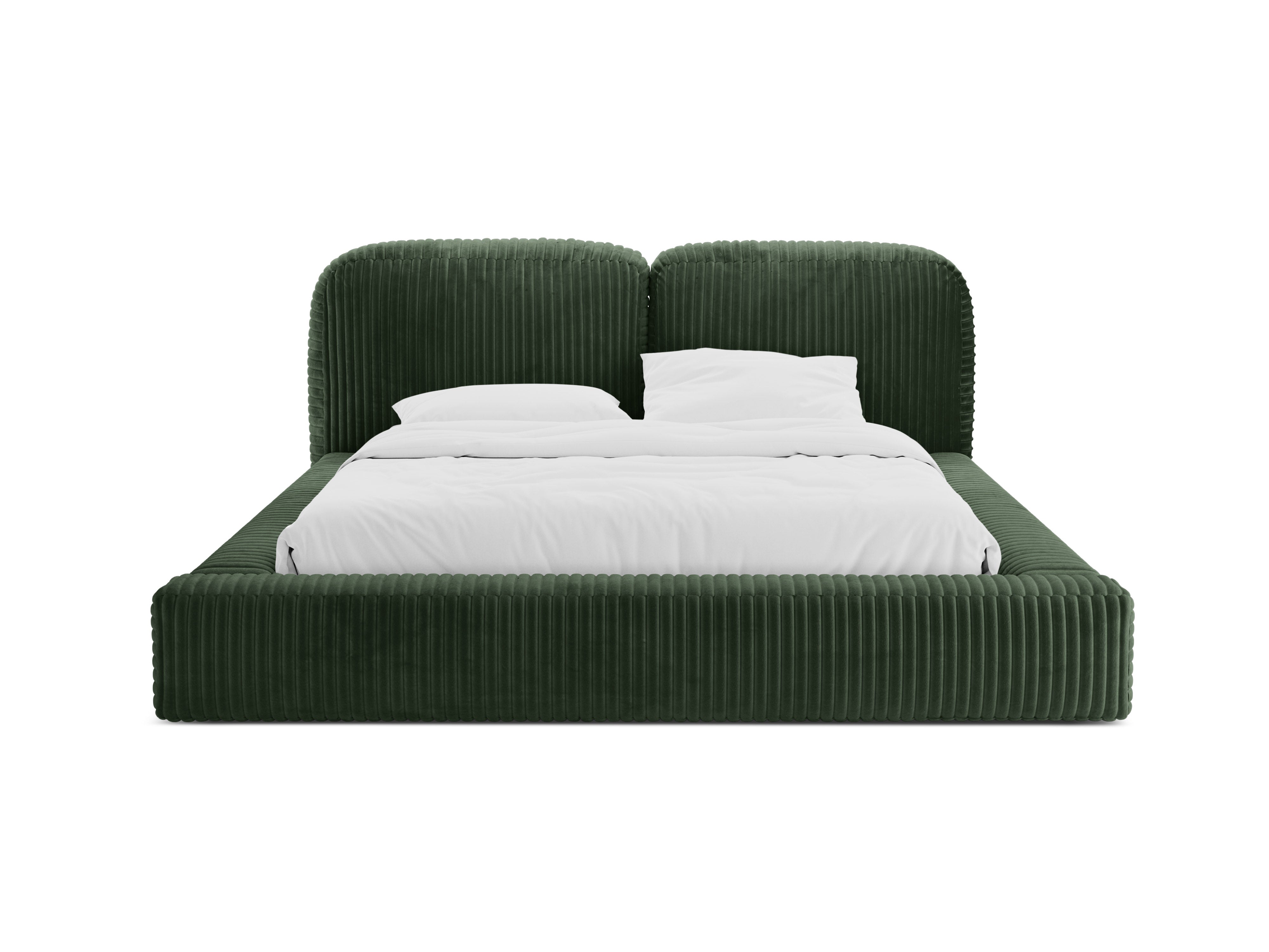 Bed MARTINA donkergroen corduroy