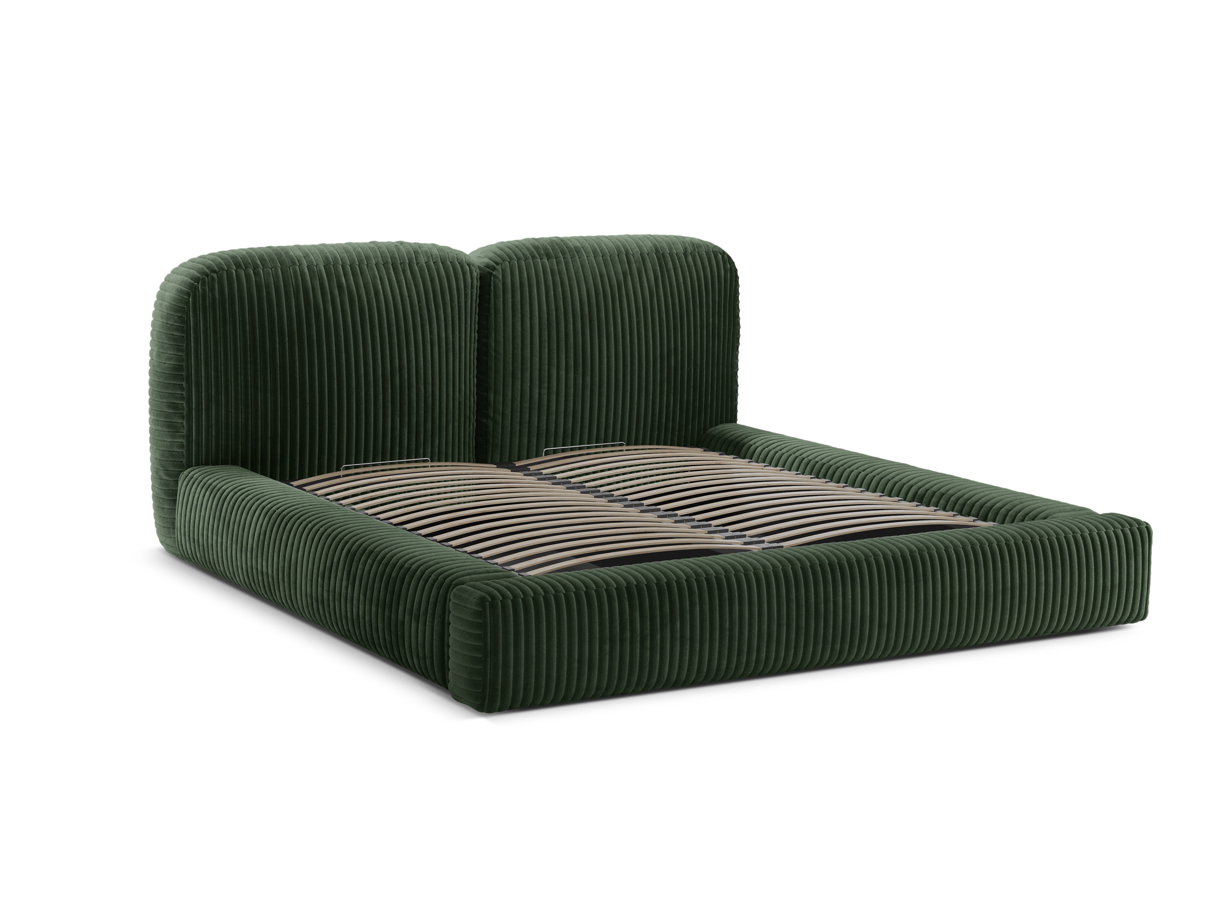 Bed MARTINA donkergroen corduroy