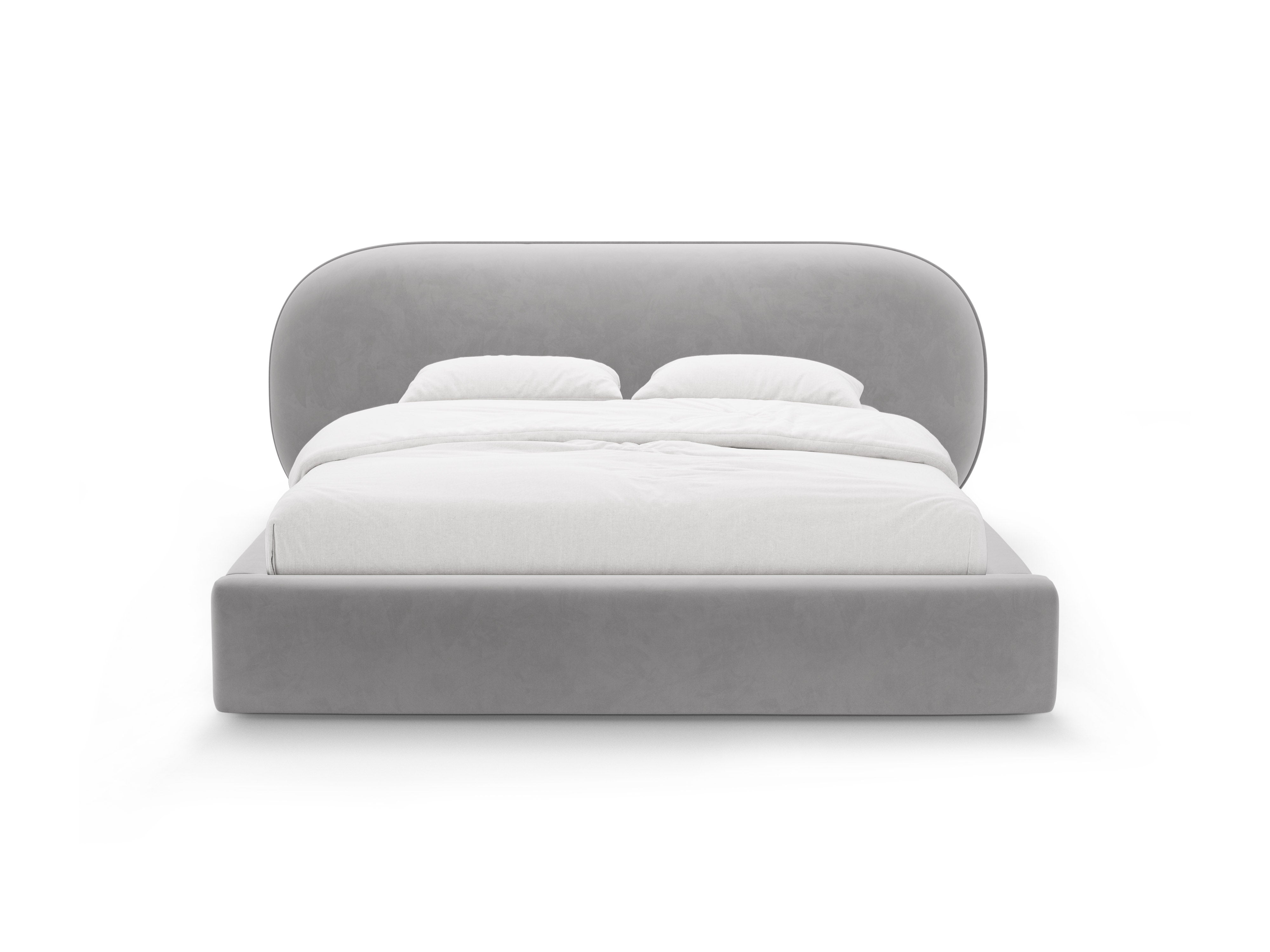 Velvet Bed OVALO Light Gray