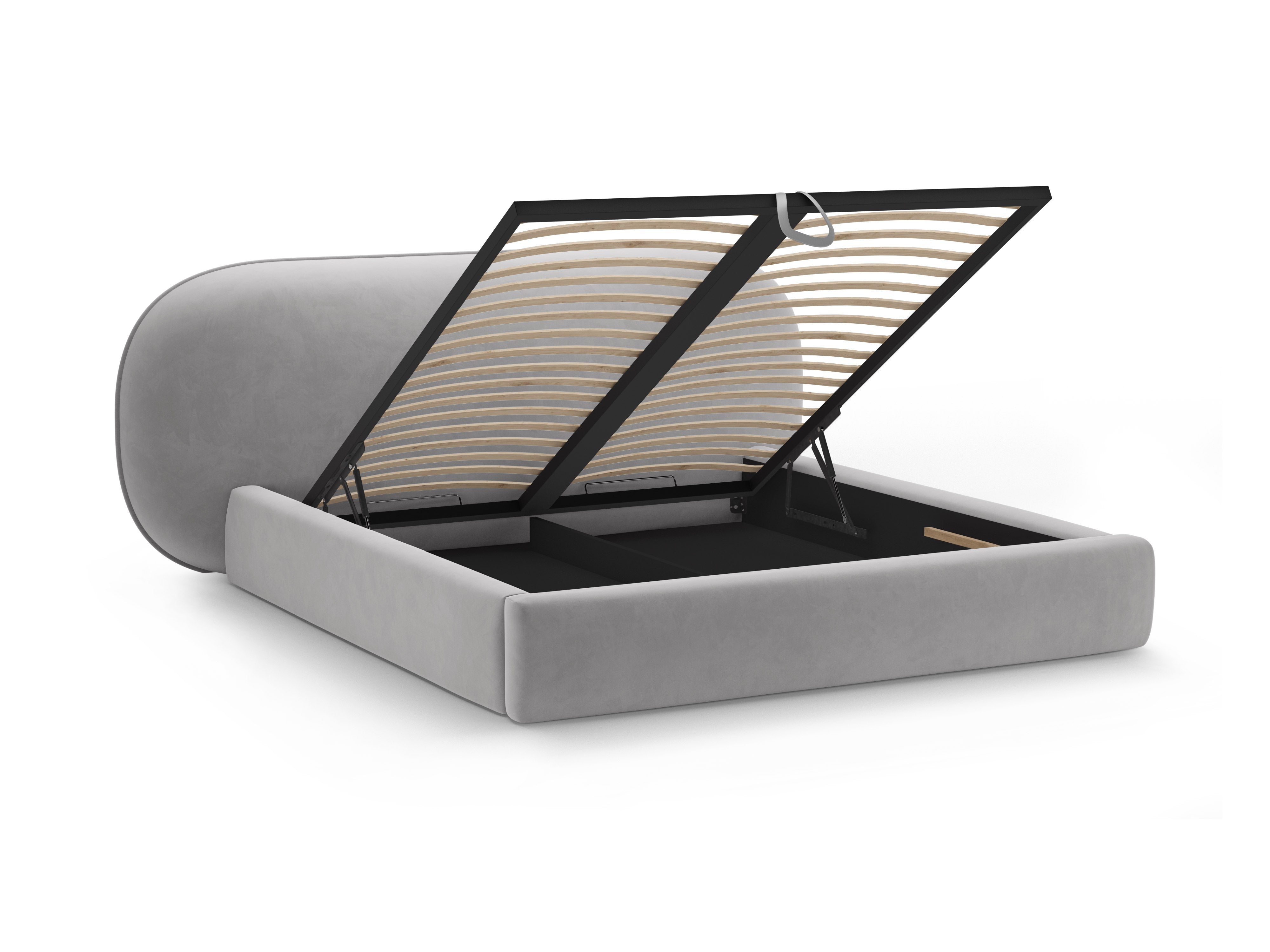 Velvet Bed OVALO Light Gray