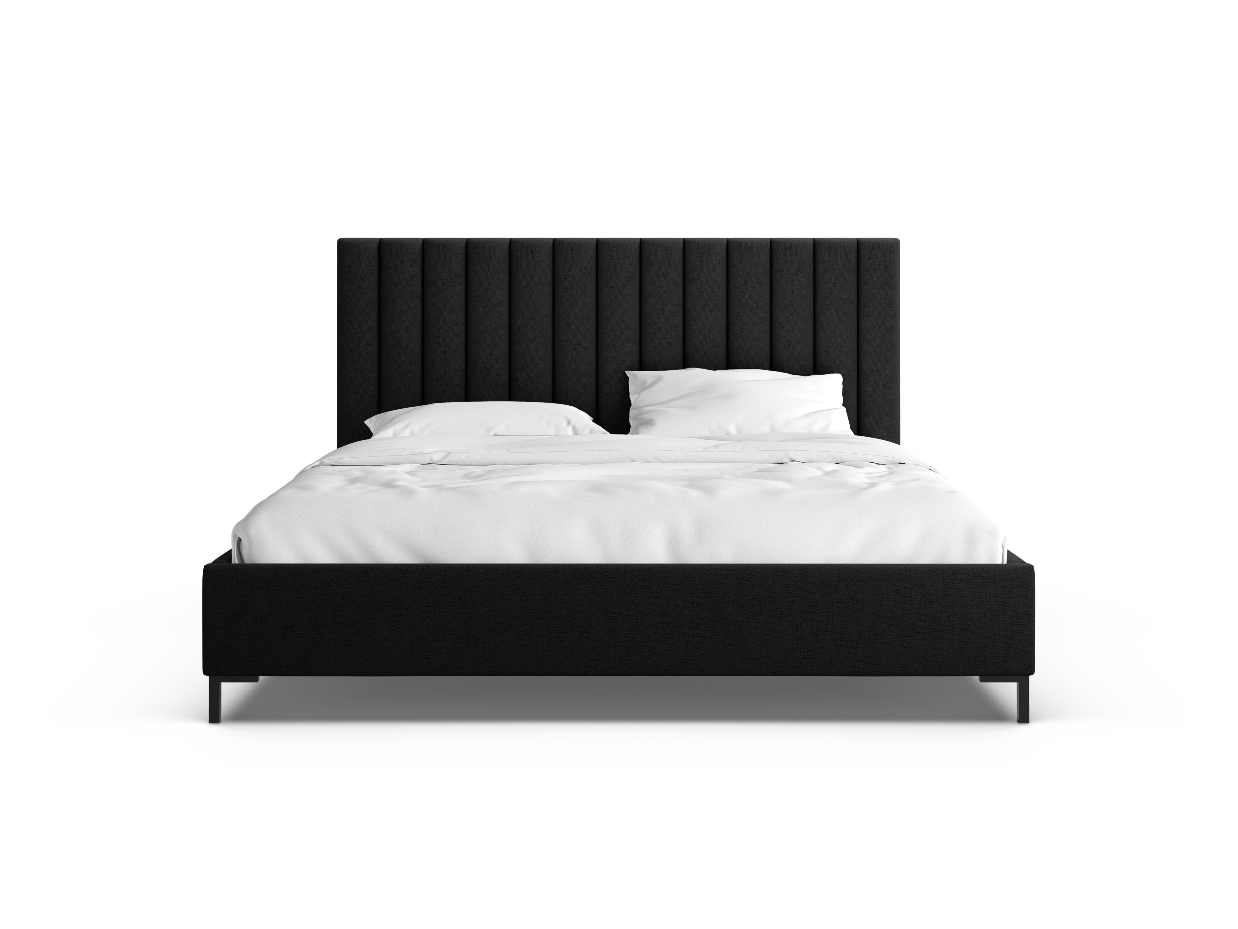 Bed met opbergruimte voor beddengoed ALLISON zwart