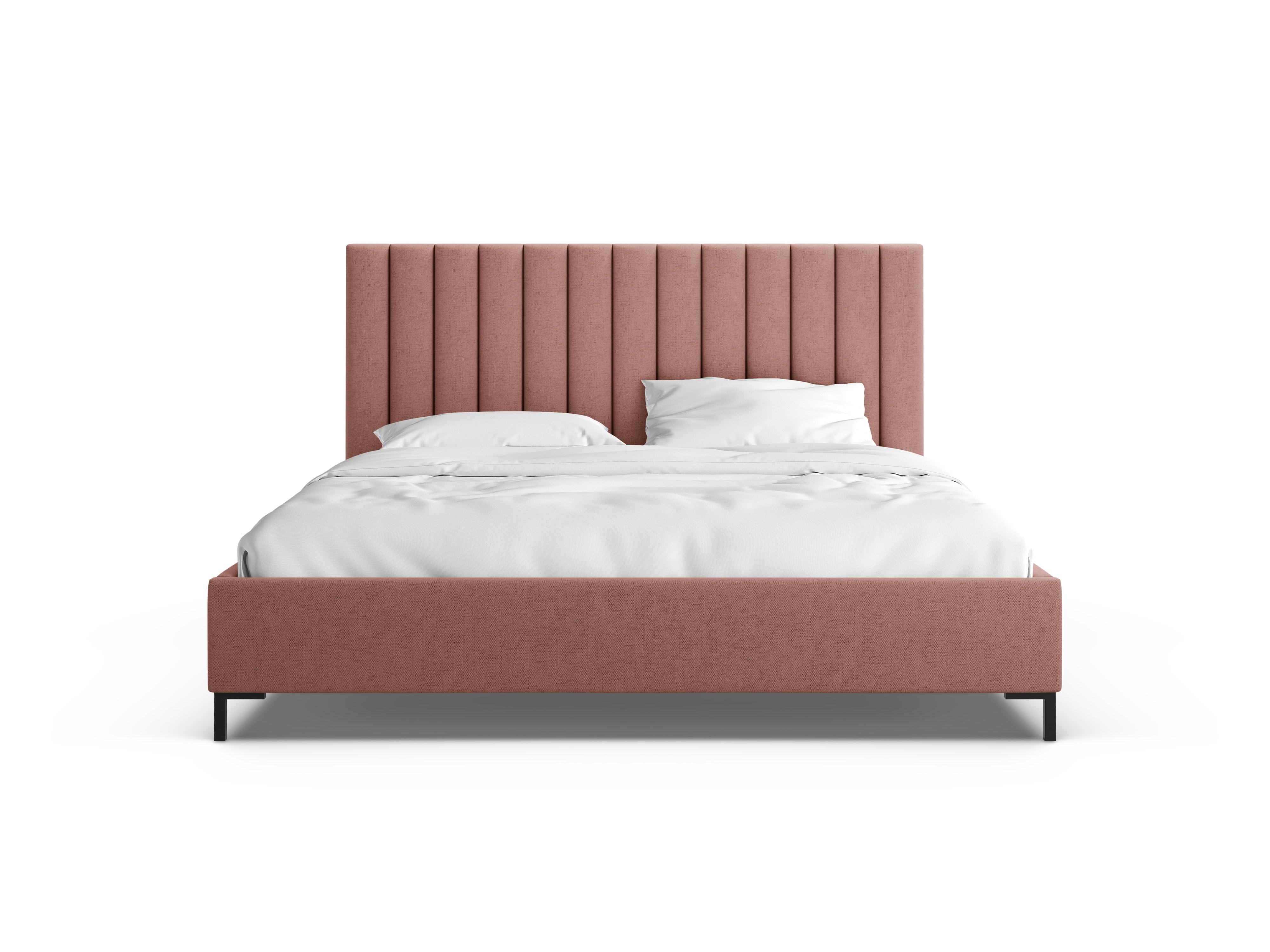 Bed met opbergruimte voor beddengoed ALLISON donkerroze
