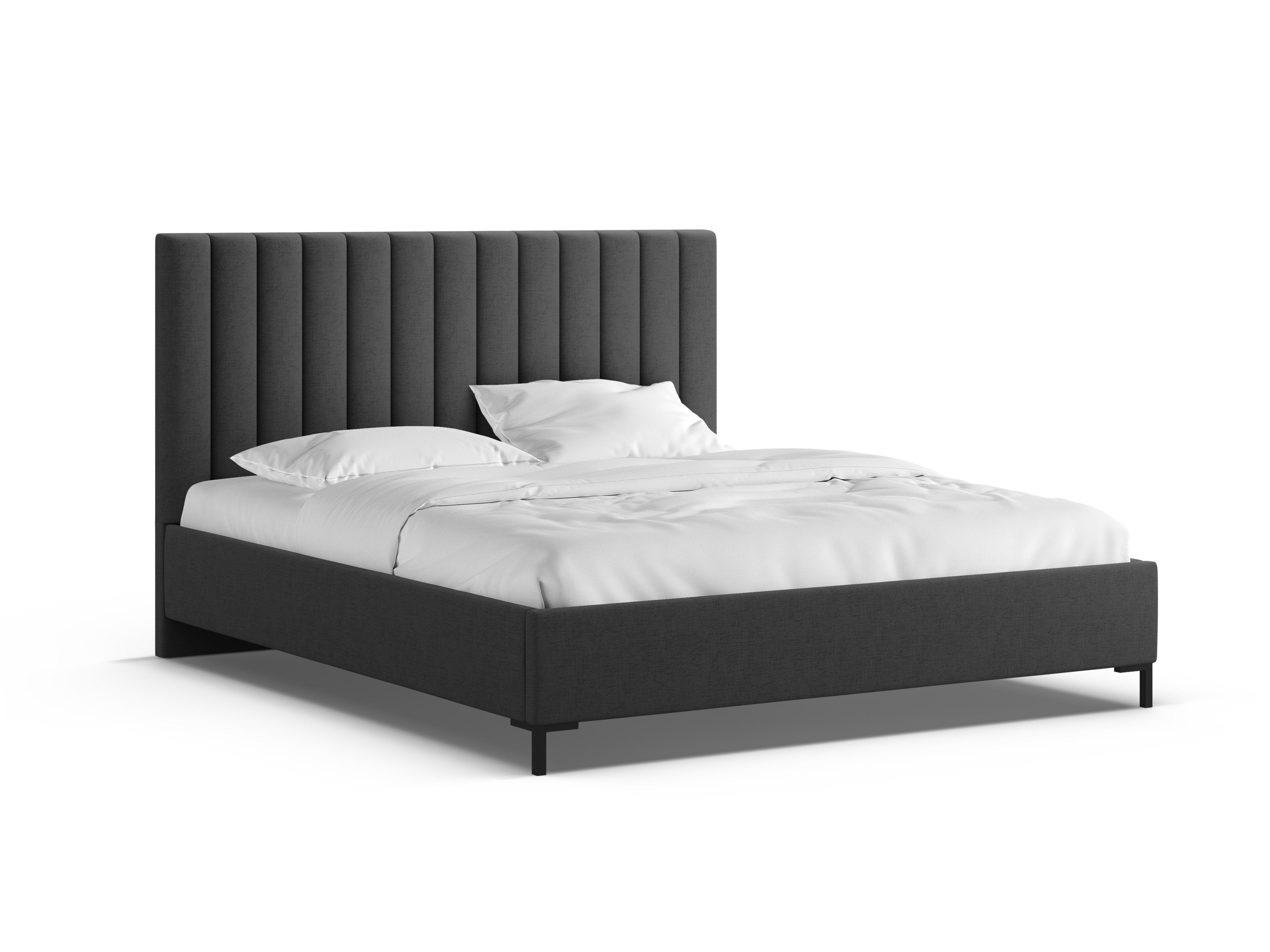 Bed met opbergruimte voor beddengoed ALLISON antraciet