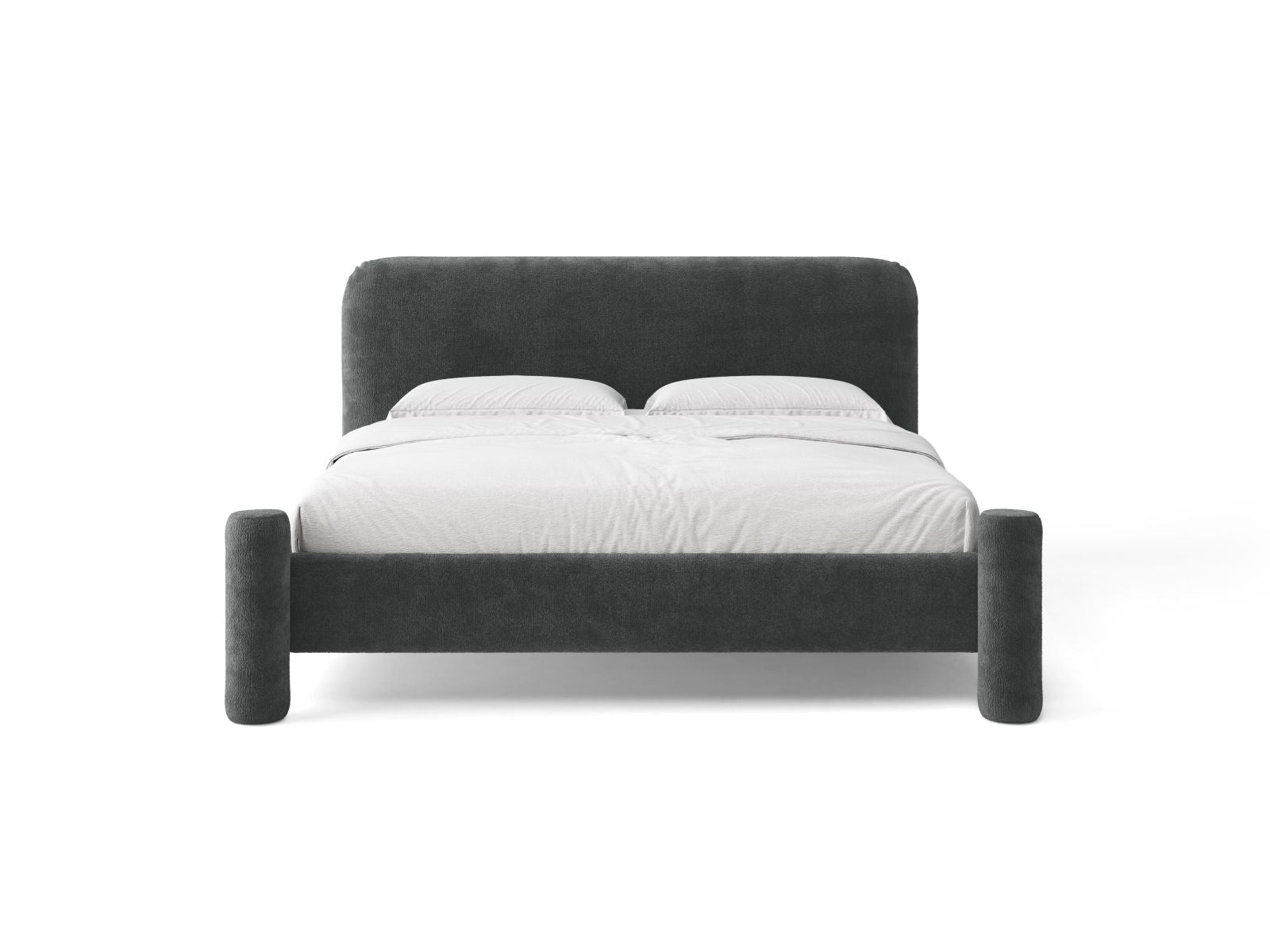 Bed VERA donkergrijs chenille