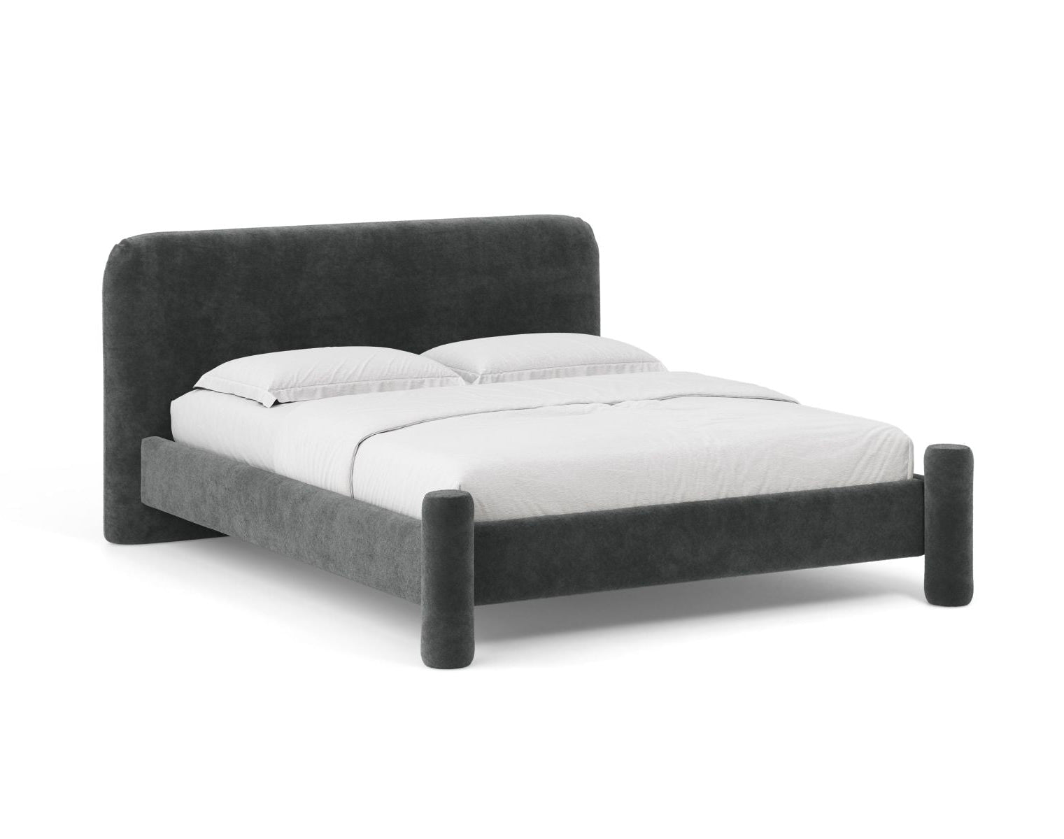 Bed VERA donkergrijs chenille