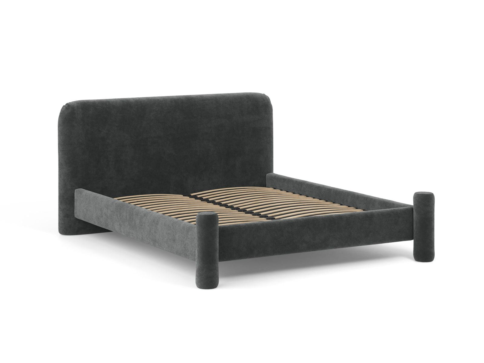 Bed VERA donkergrijs chenille