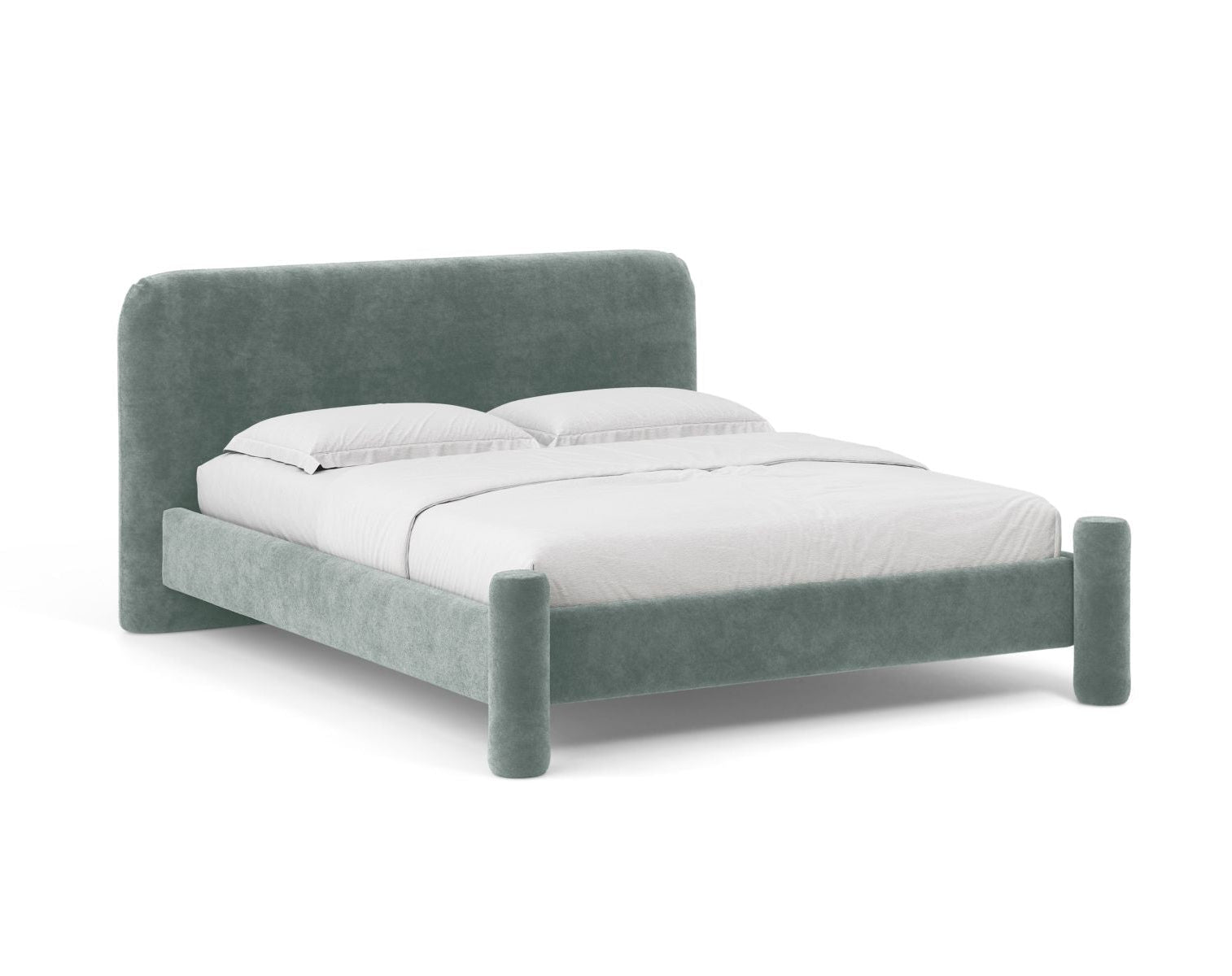 Bed VERA blauwe chenille