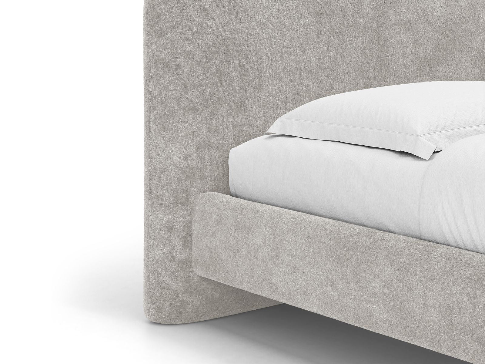 Bed VERA lichtgrijs chenille