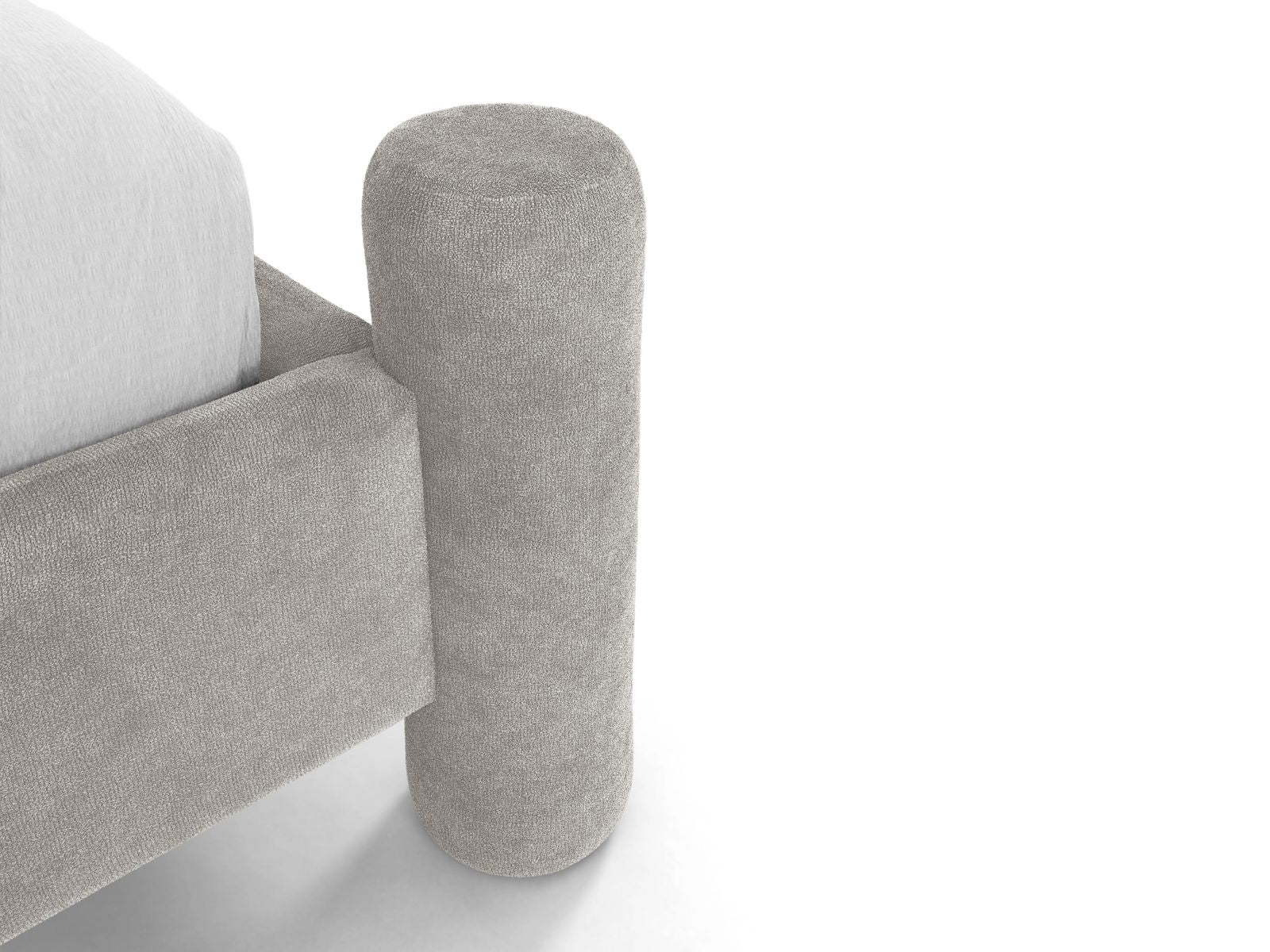 Bed VERA lichtgrijs chenille