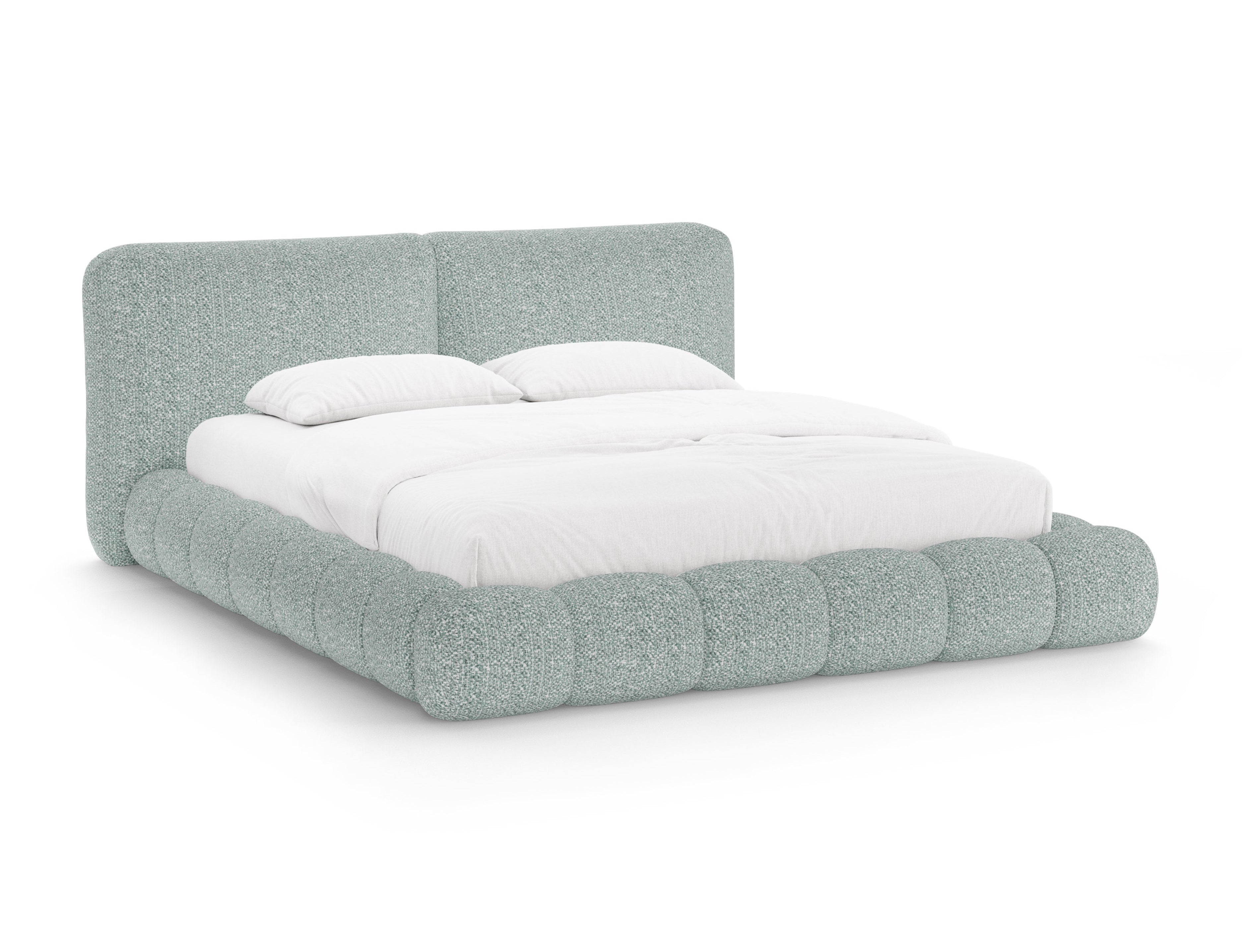 Bed SOLANGE gedempt blauw mélange