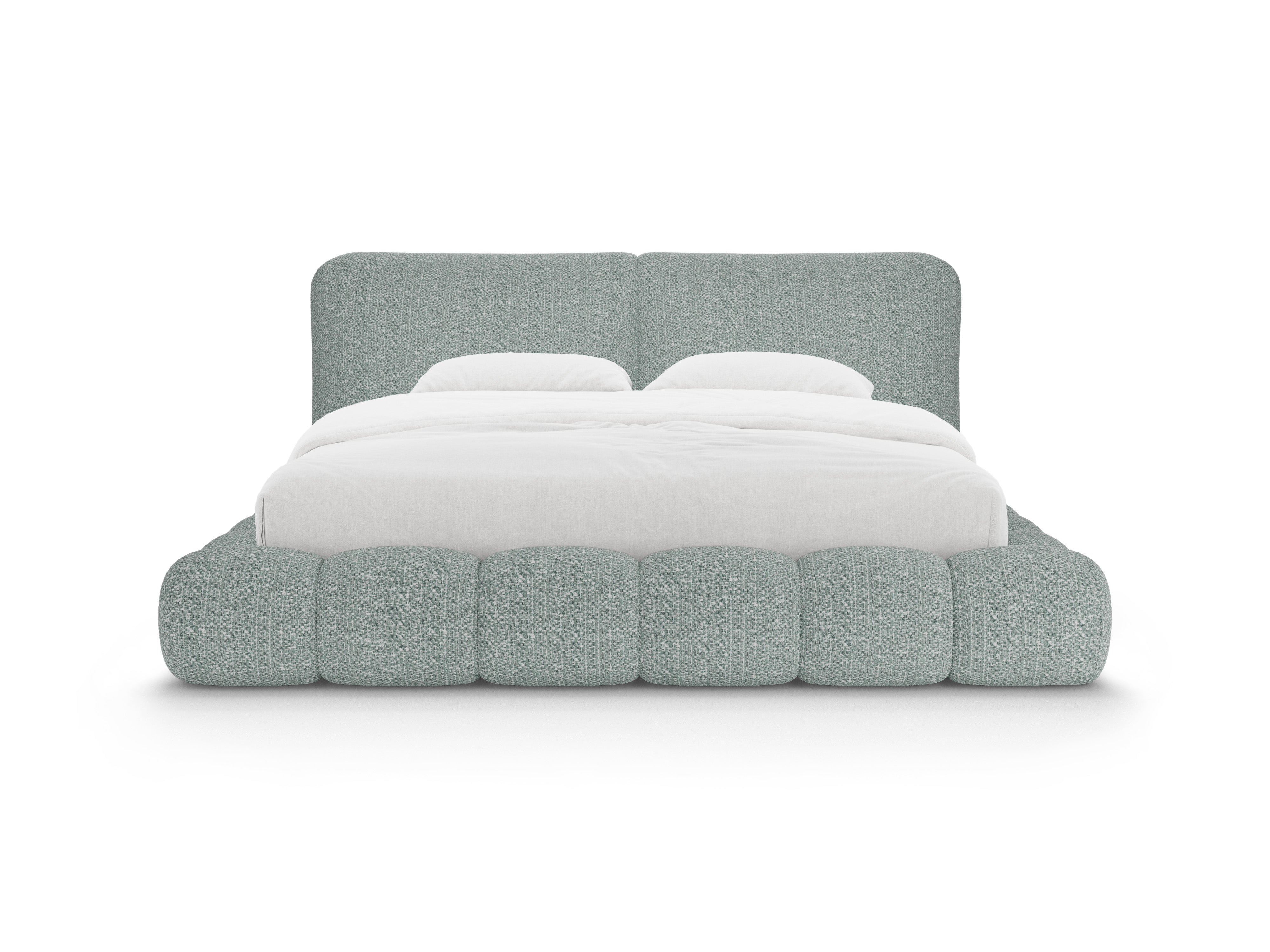 Bed SOLANGE gedempt blauw mélange
