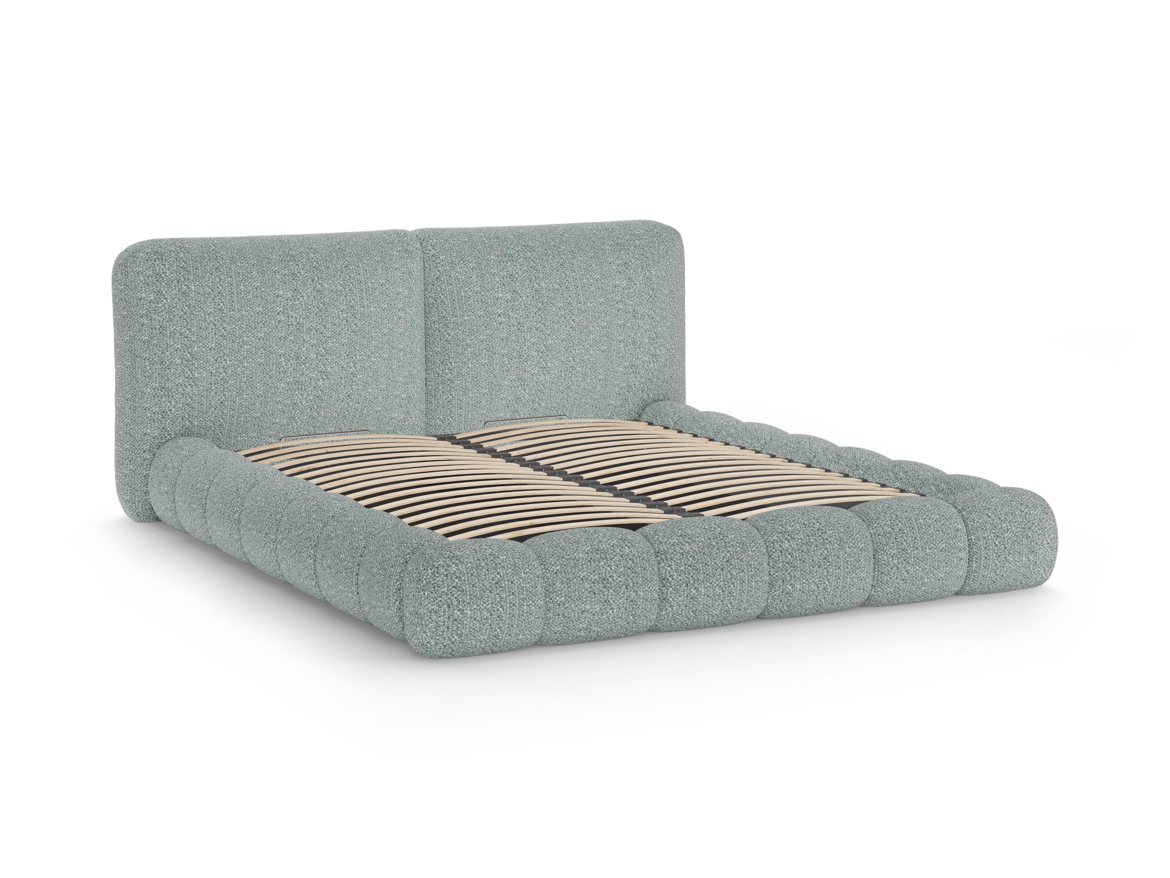 Bed SOLANGE gedempt blauw mélange
