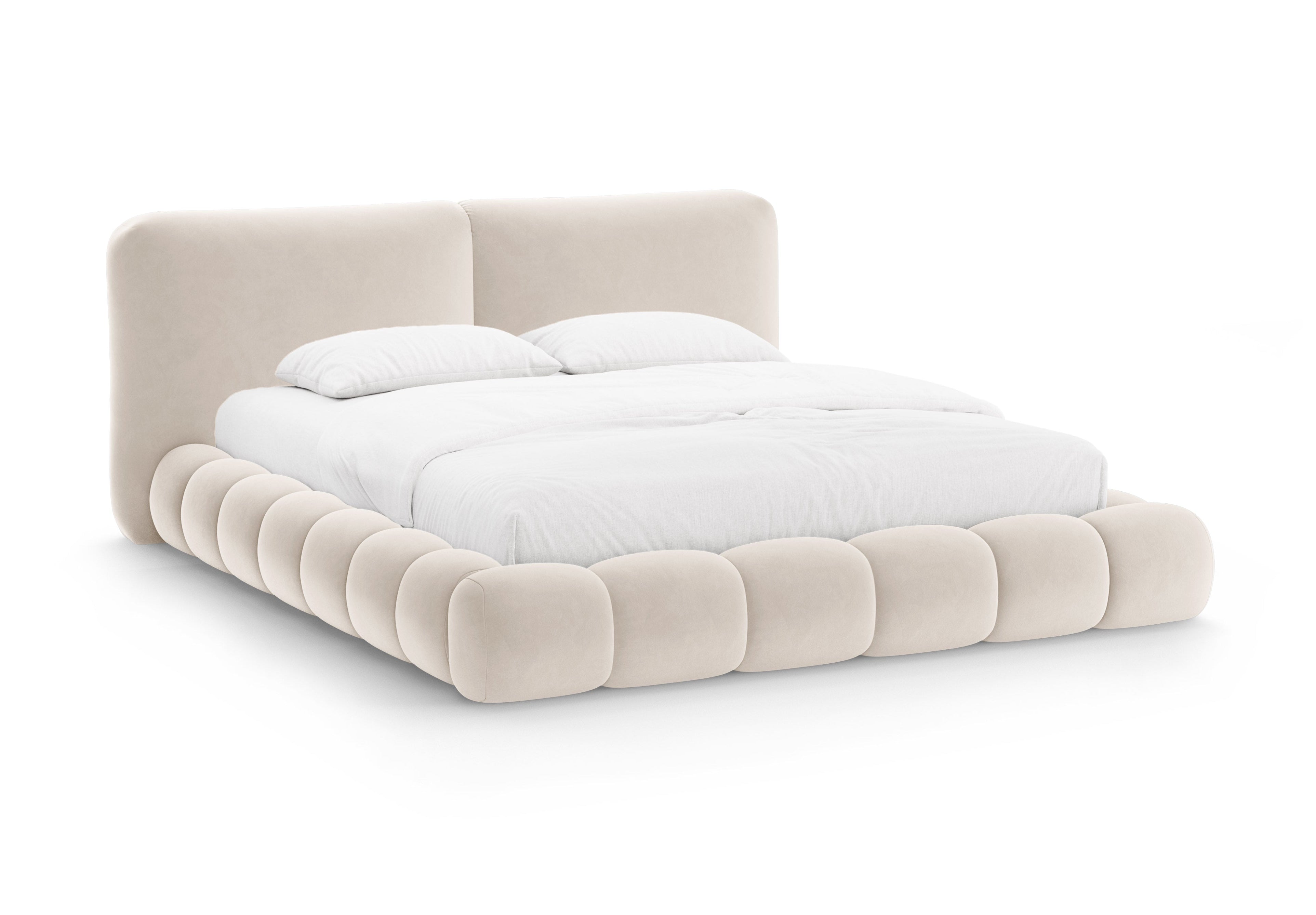 Velvet bed SOLANGE ivoor