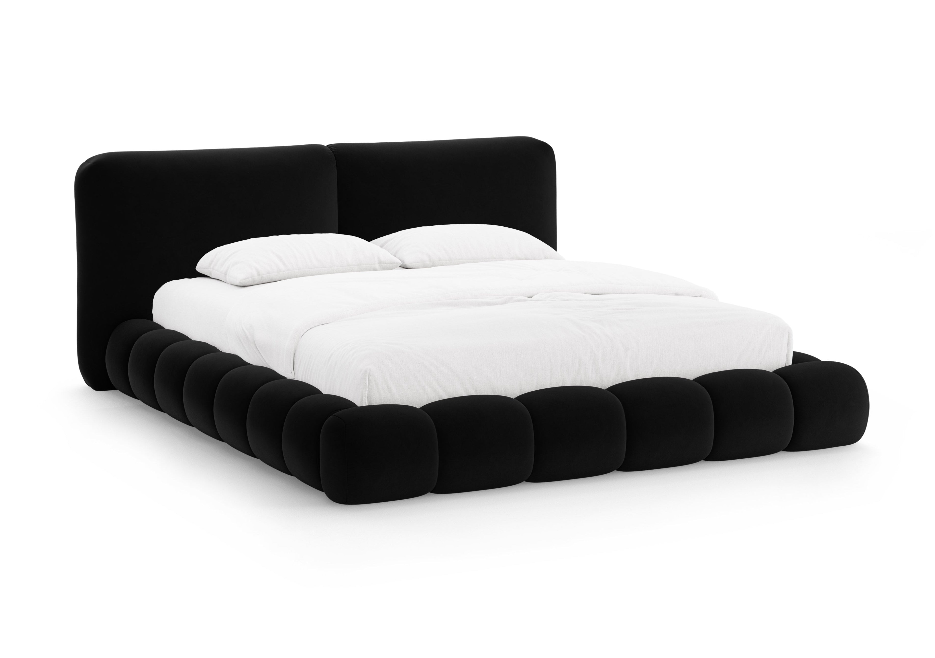 Velvet bed SOLANGE zwart