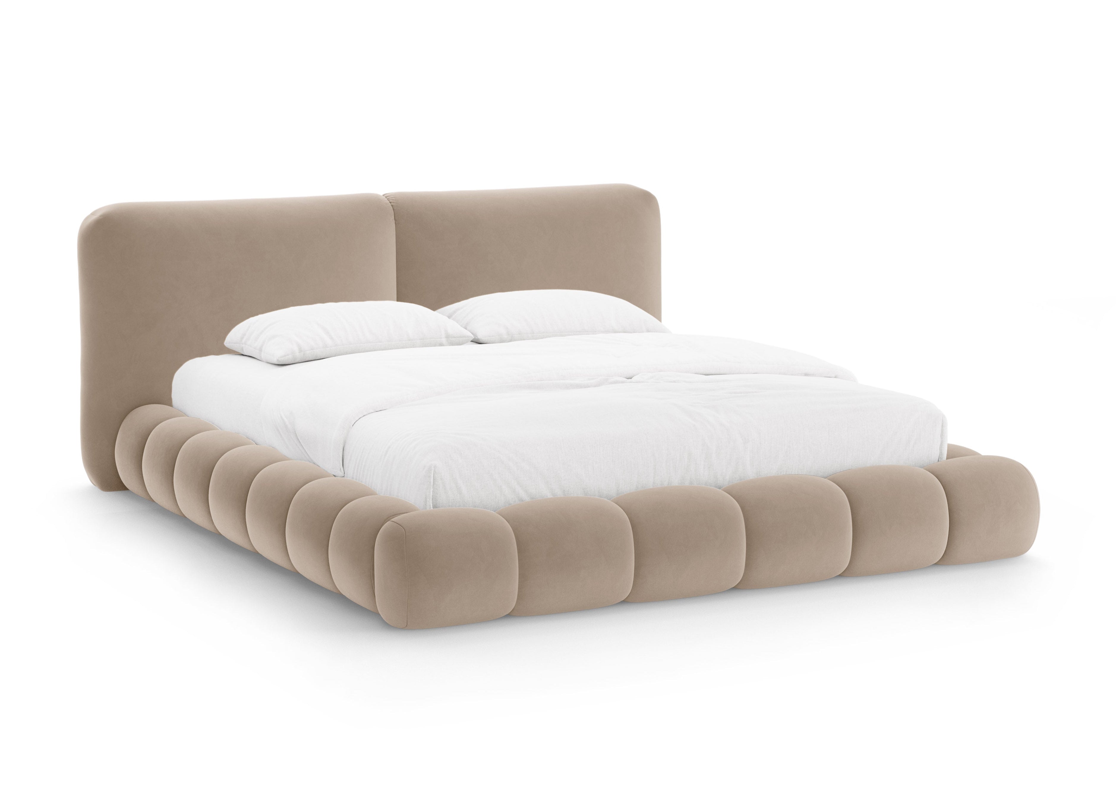 Velvet bed SOLANGE amandelbeige