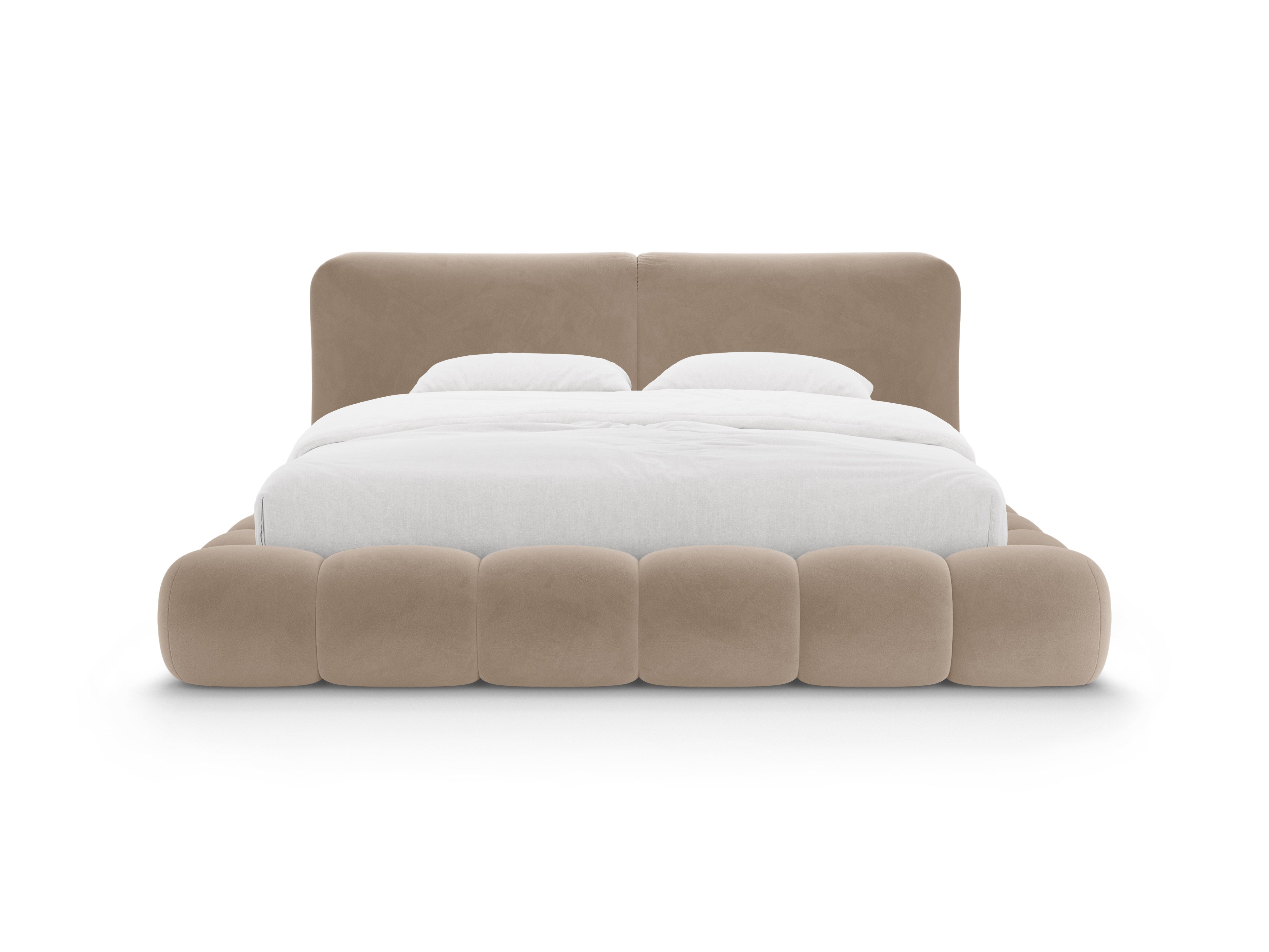 Velvet bed SOLANGE amandelbeige