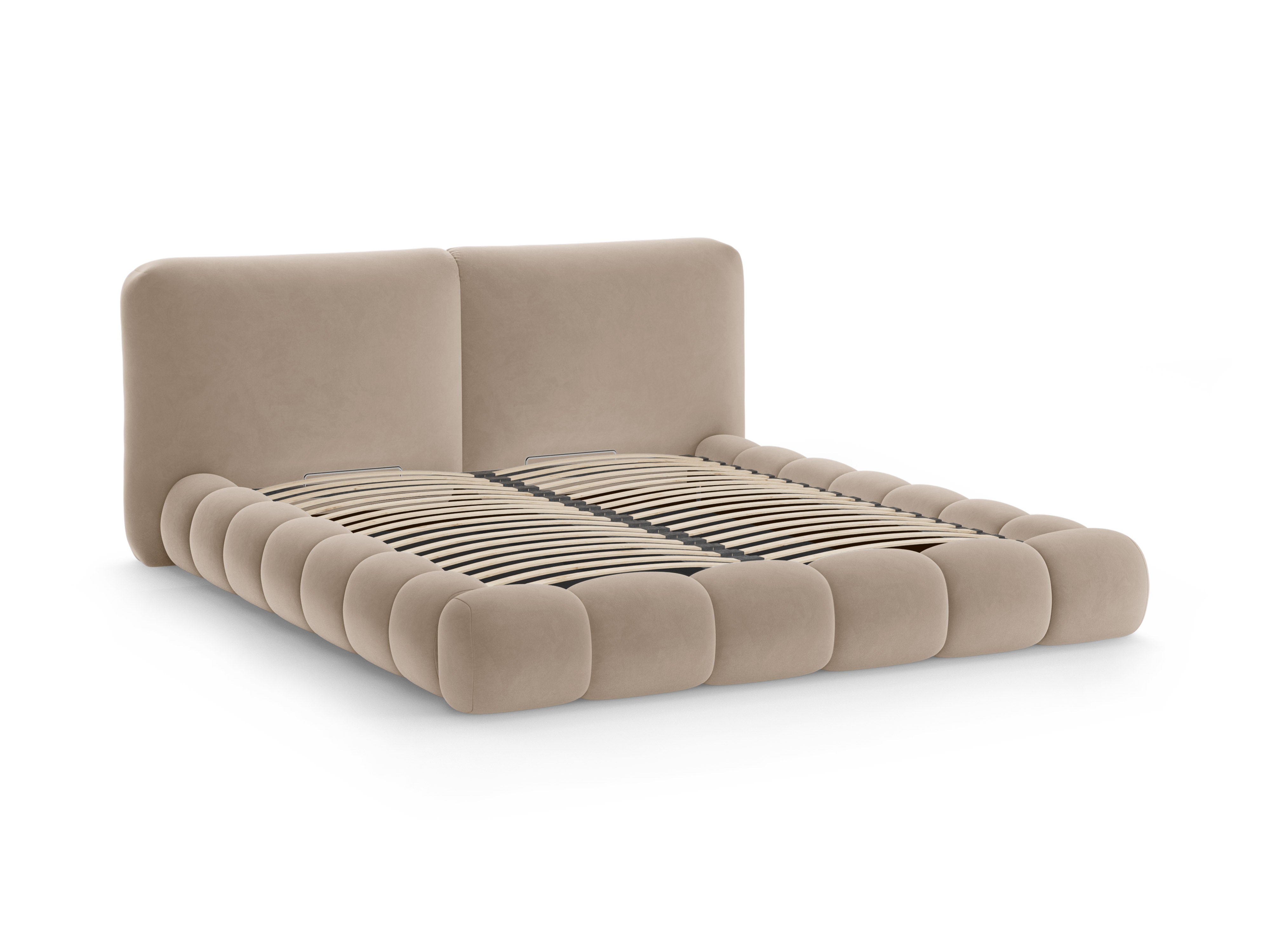 Velvet bed SOLANGE amandelbeige