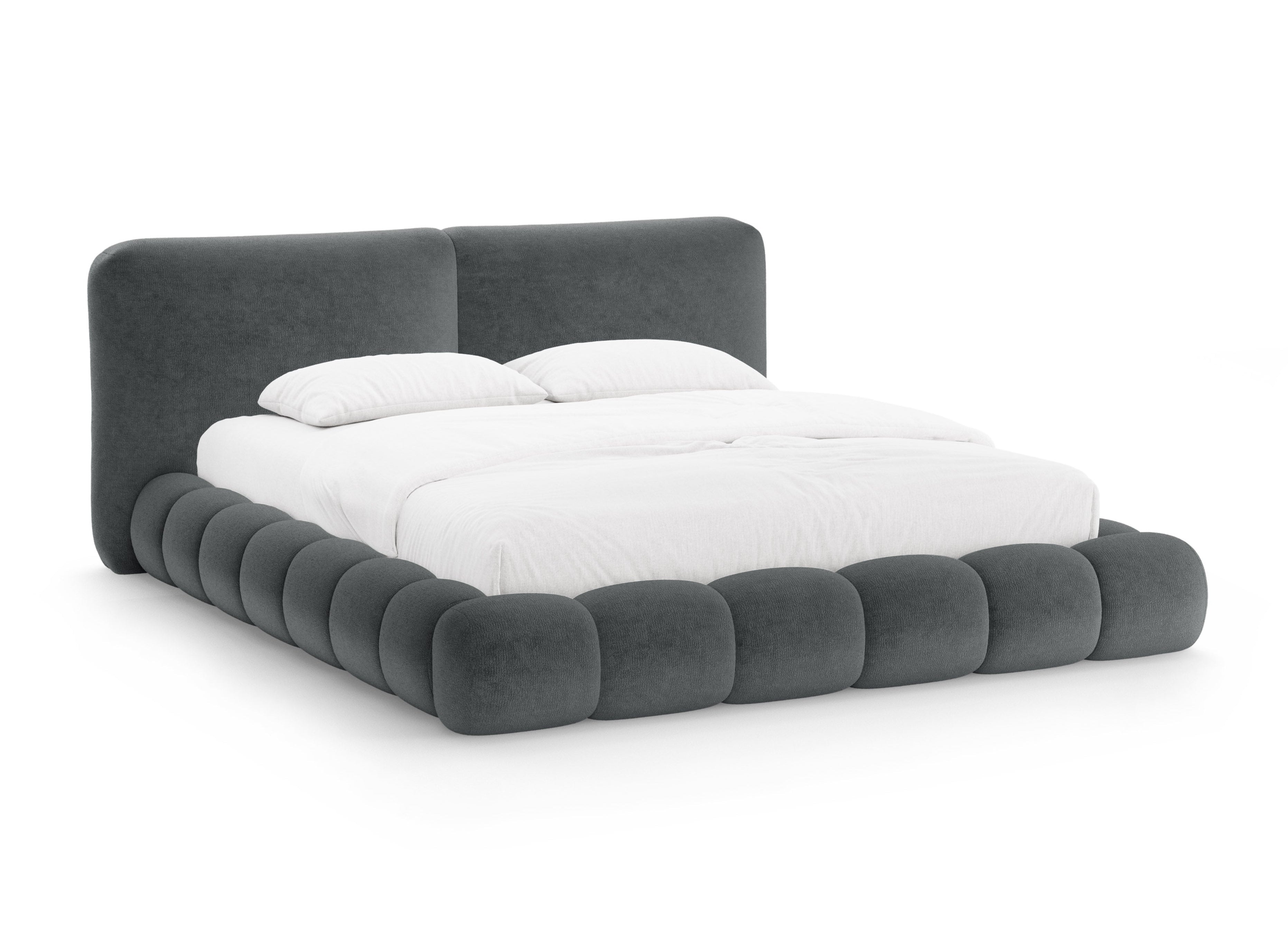 Bed SOLANGE donkergrijs chenille