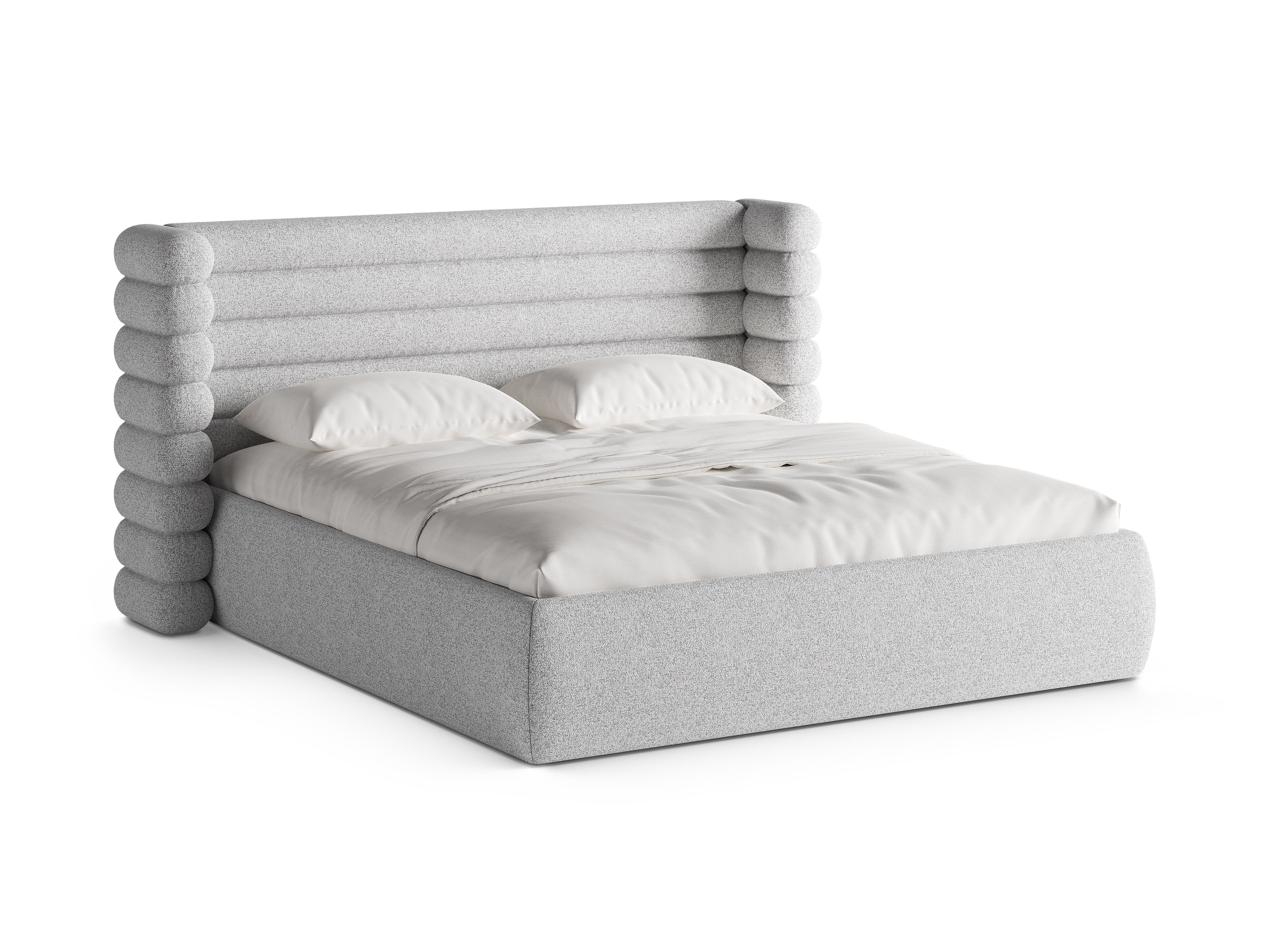 Bett MOUNT hellgrau meliert