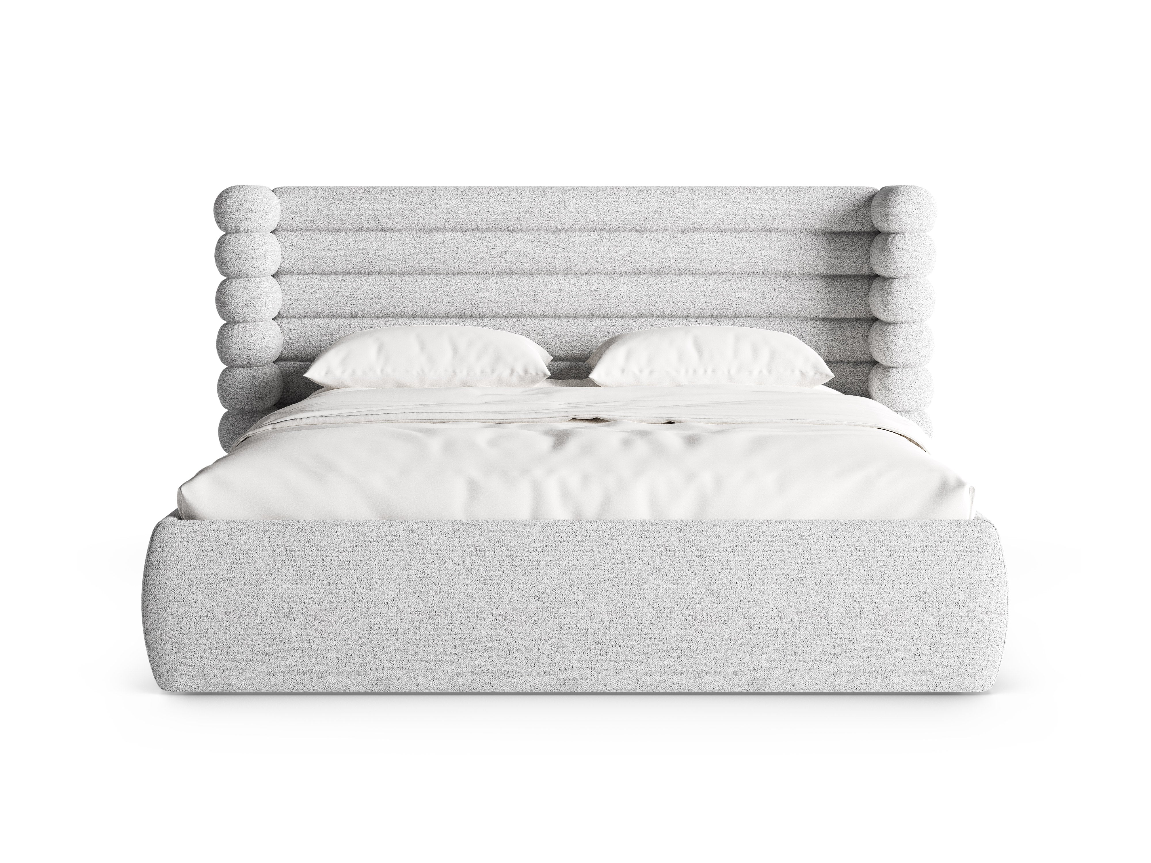 Bett MOUNT hellgrau meliert