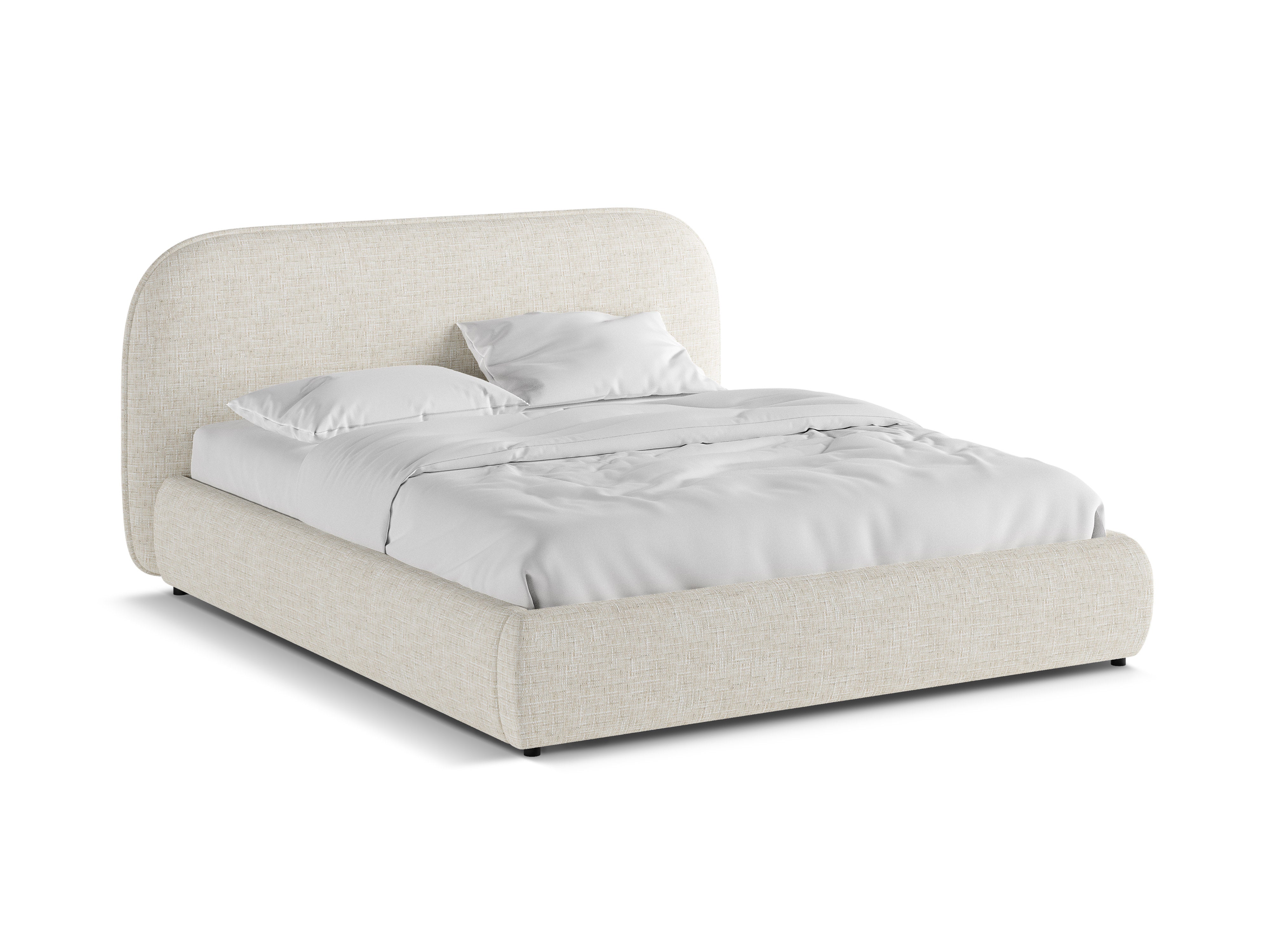 Bed MURADA lichtbeige melange chenille