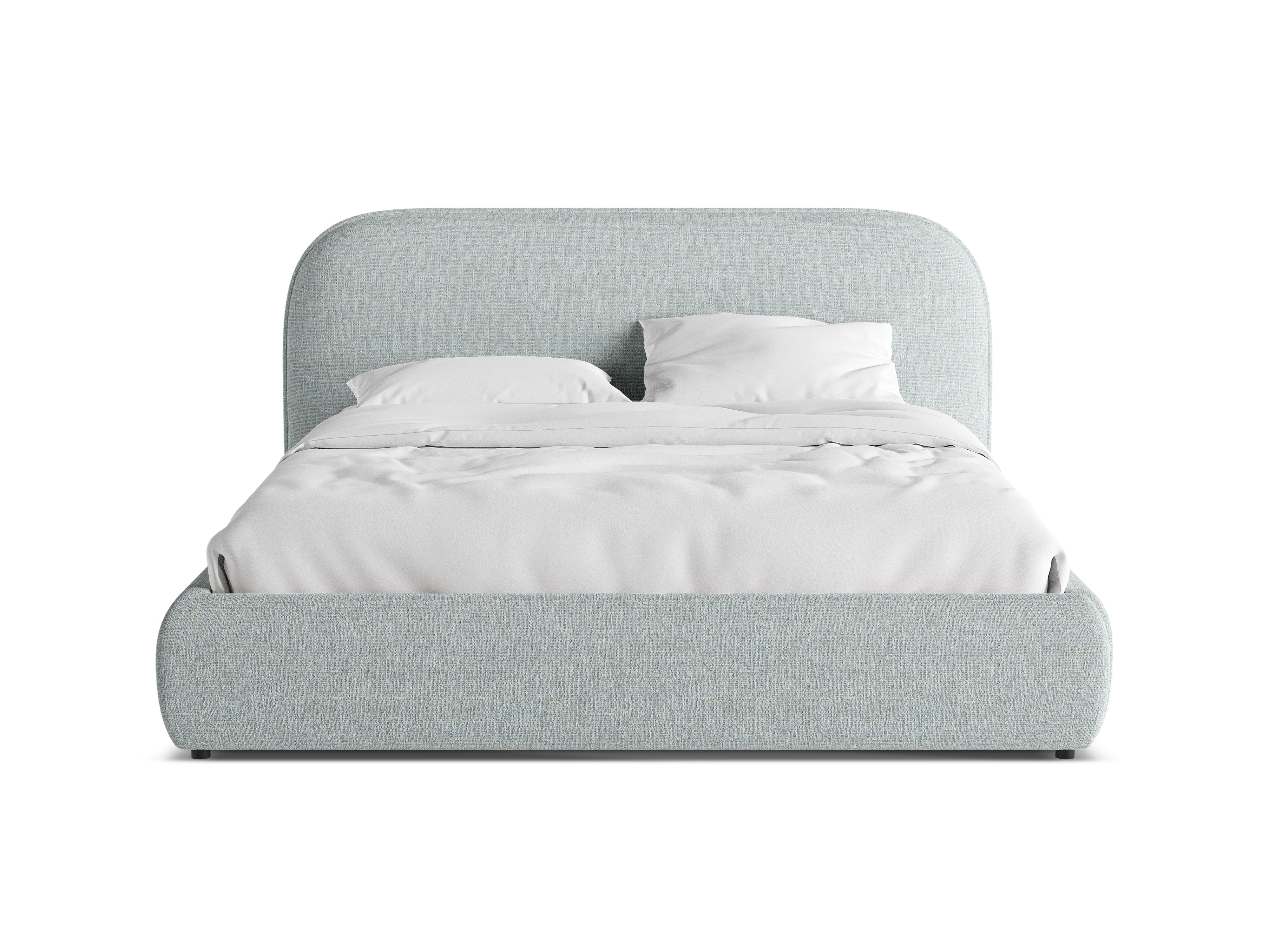 MURADA Bed in Satin Blue Chenille