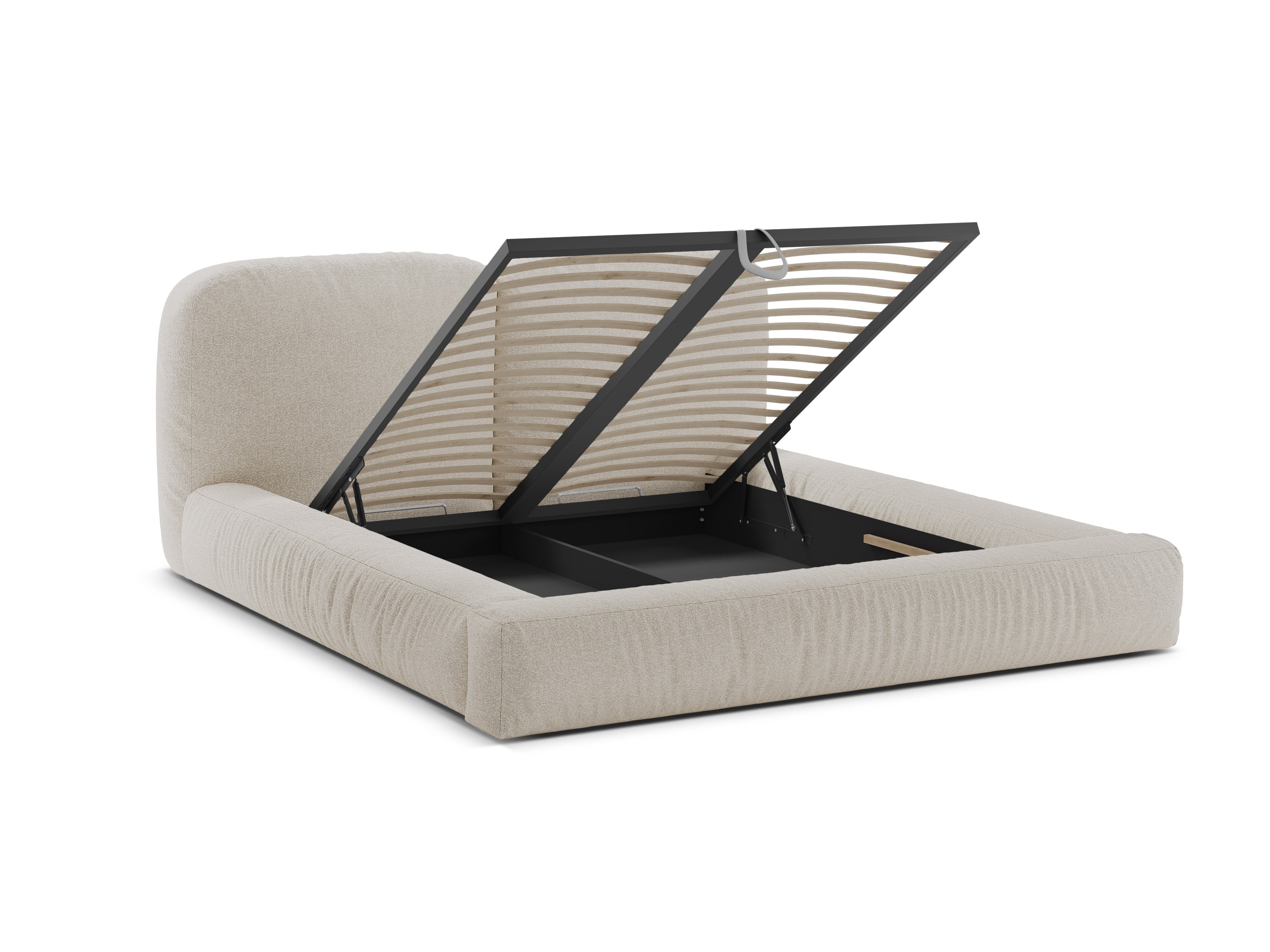 Bett MARTINA beige Boucle