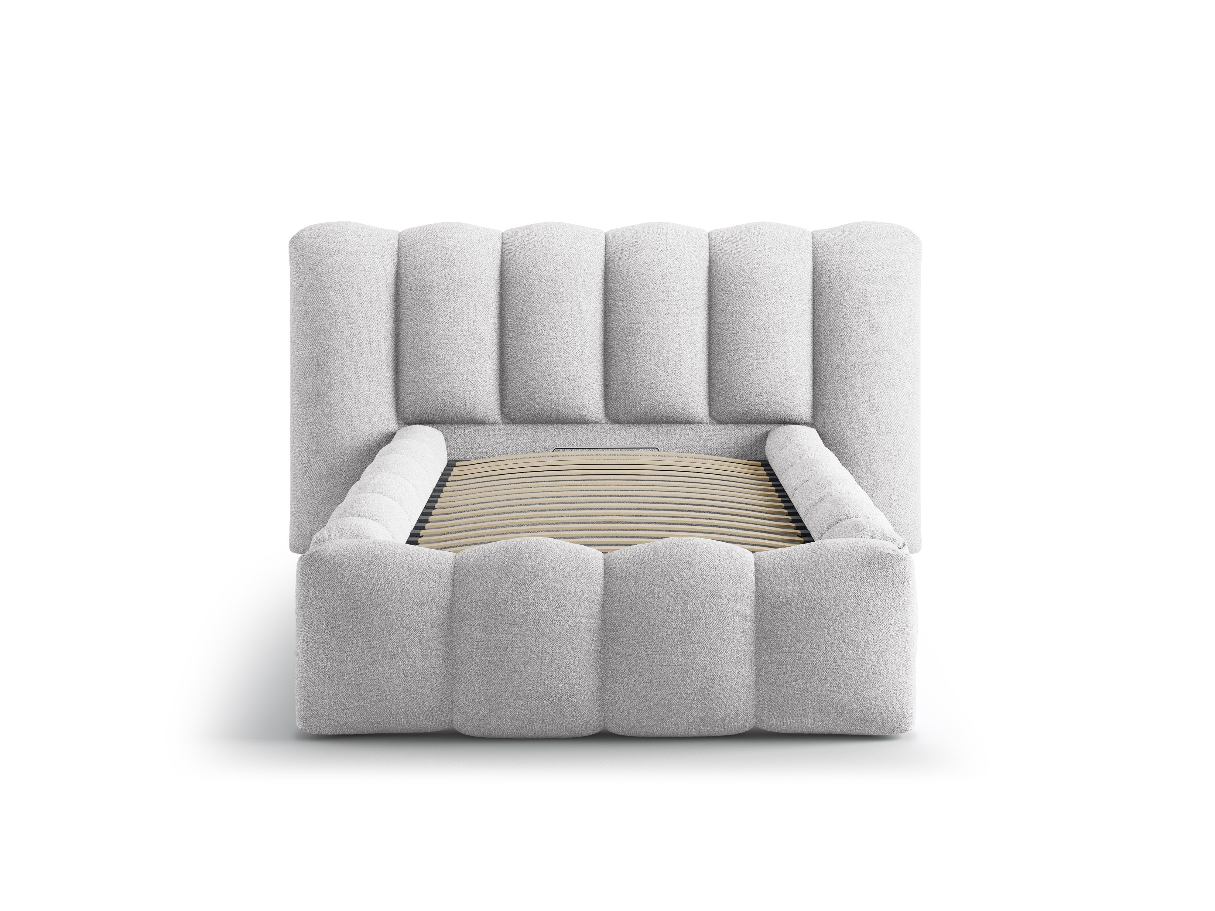 Bett LUPINE hellgrau Boucle