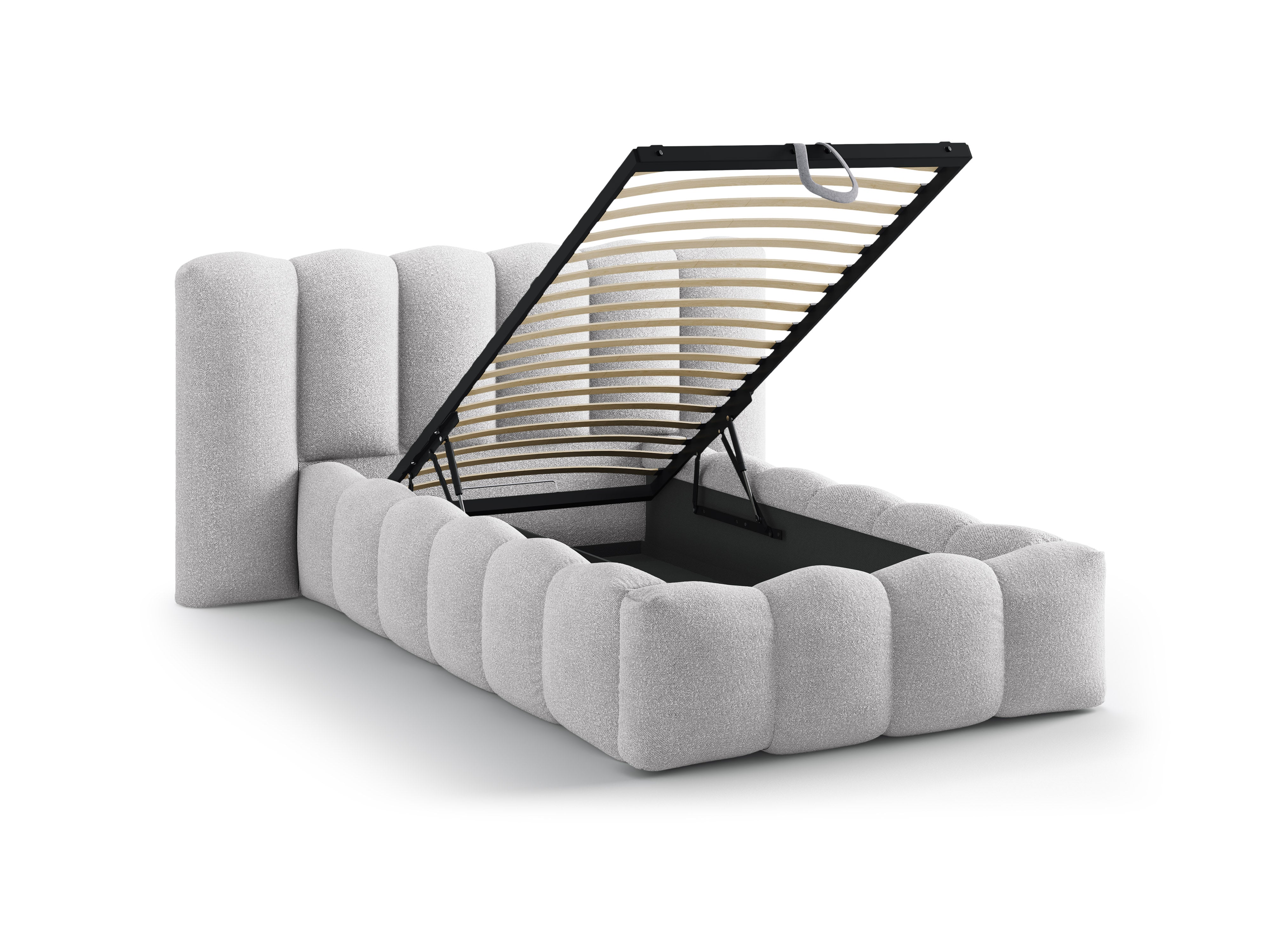 Bett LUPINE hellgrau Boucle