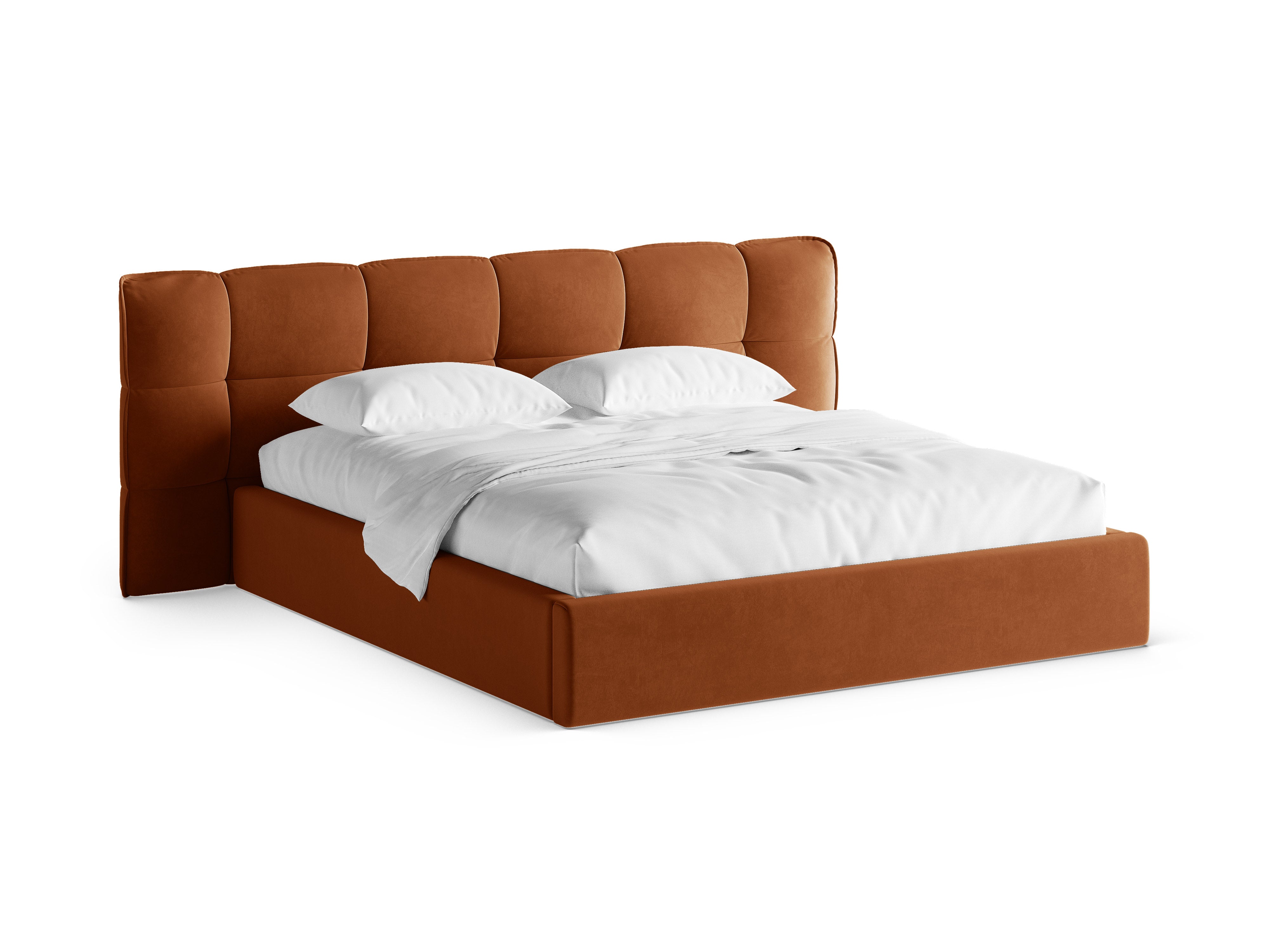 Velvet Bed with Storage ERIC Terracotta