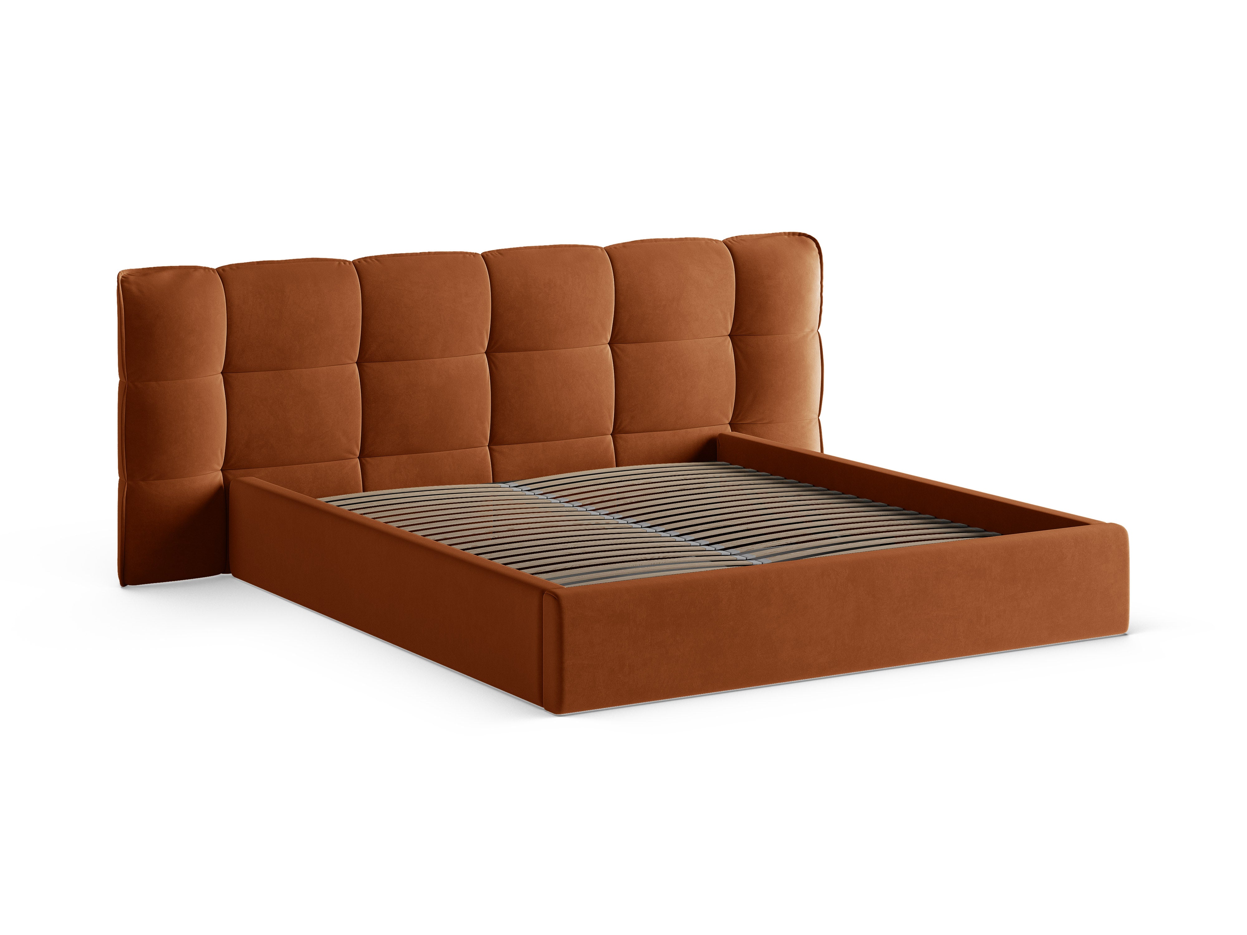 Velvet Bed with Storage ERIC Terracotta