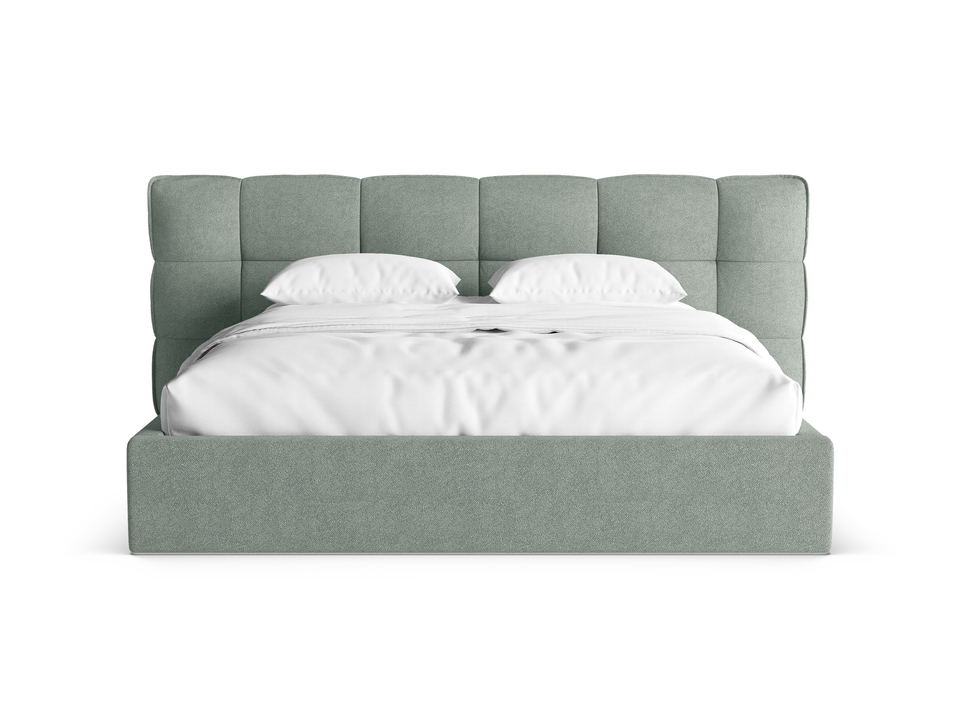 Bett mit Stauraum ERIC mintfarbener Boucle