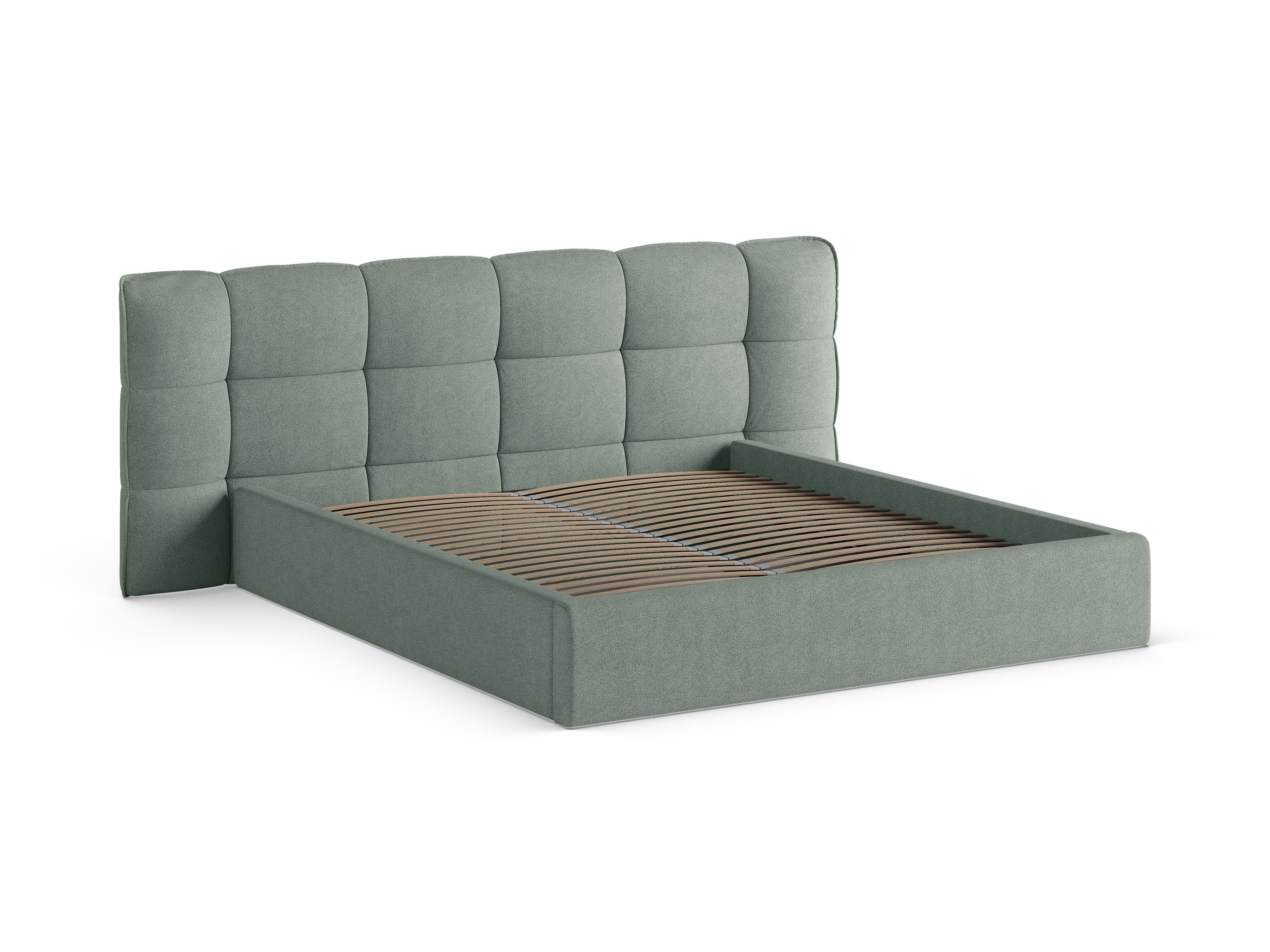 Bett mit Stauraum ERIC mintfarbener Boucle