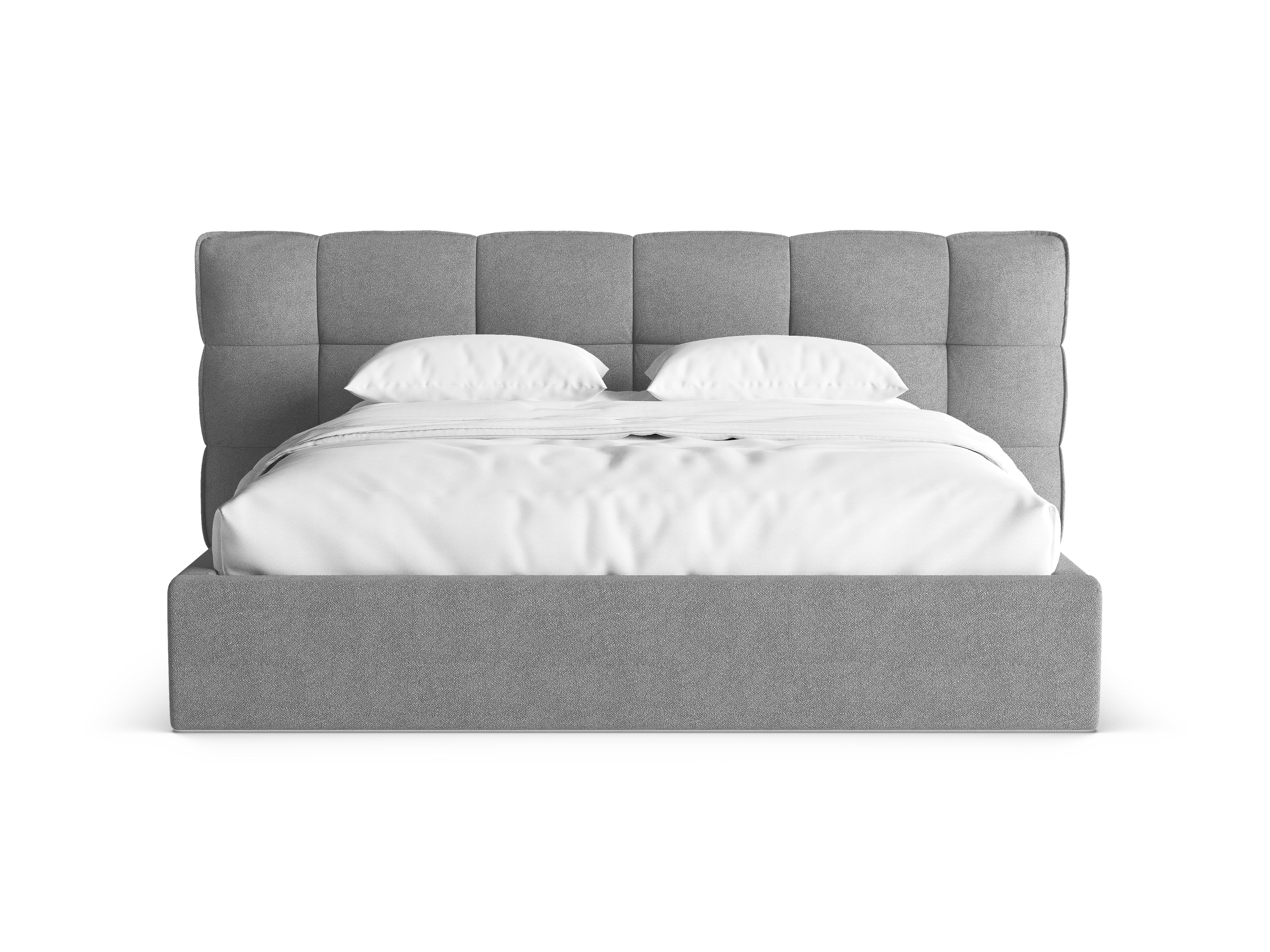 Bed met opbergruimte ERIC donkergrijs boucle