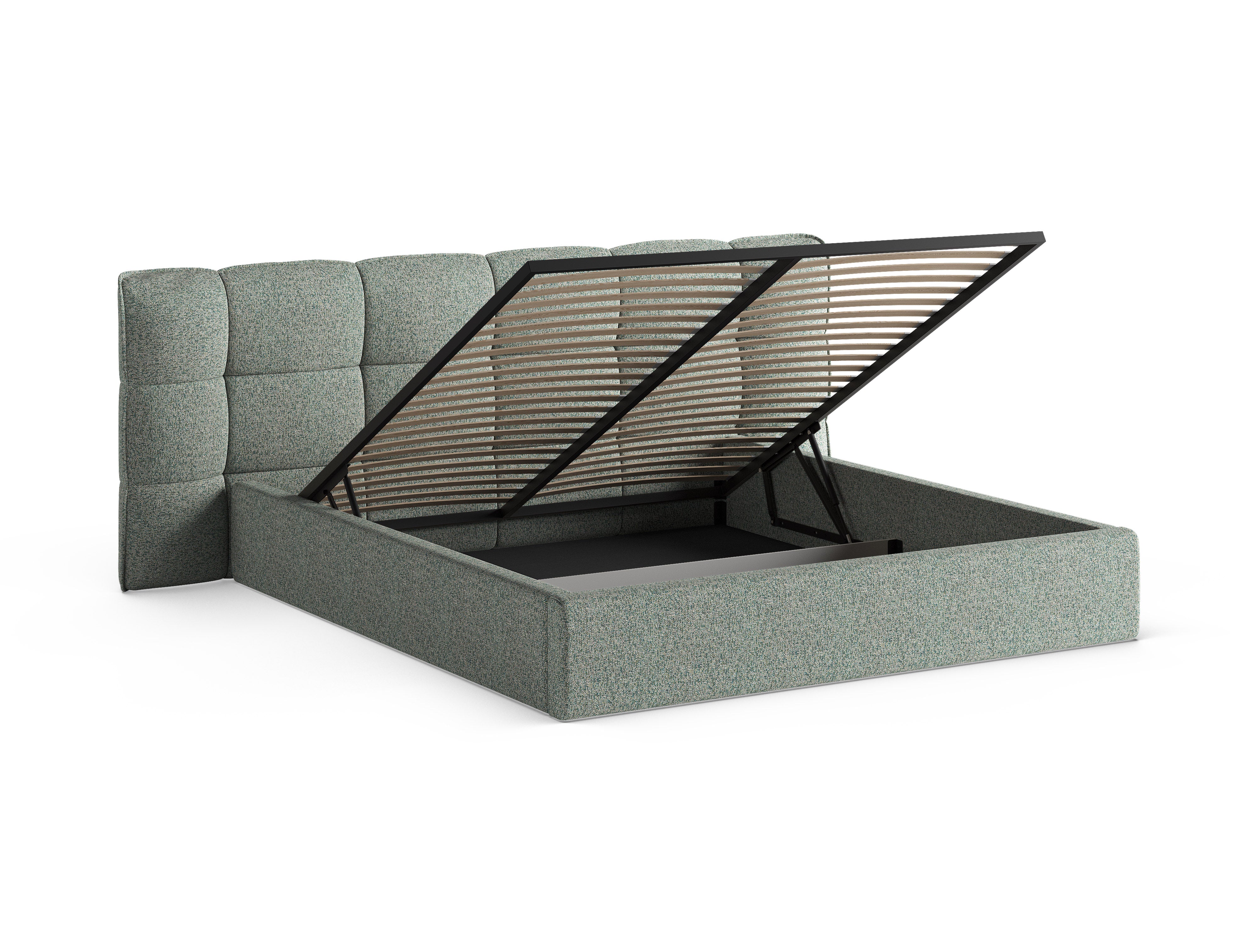 Bed met opbergruimte ERIC groen mos melange