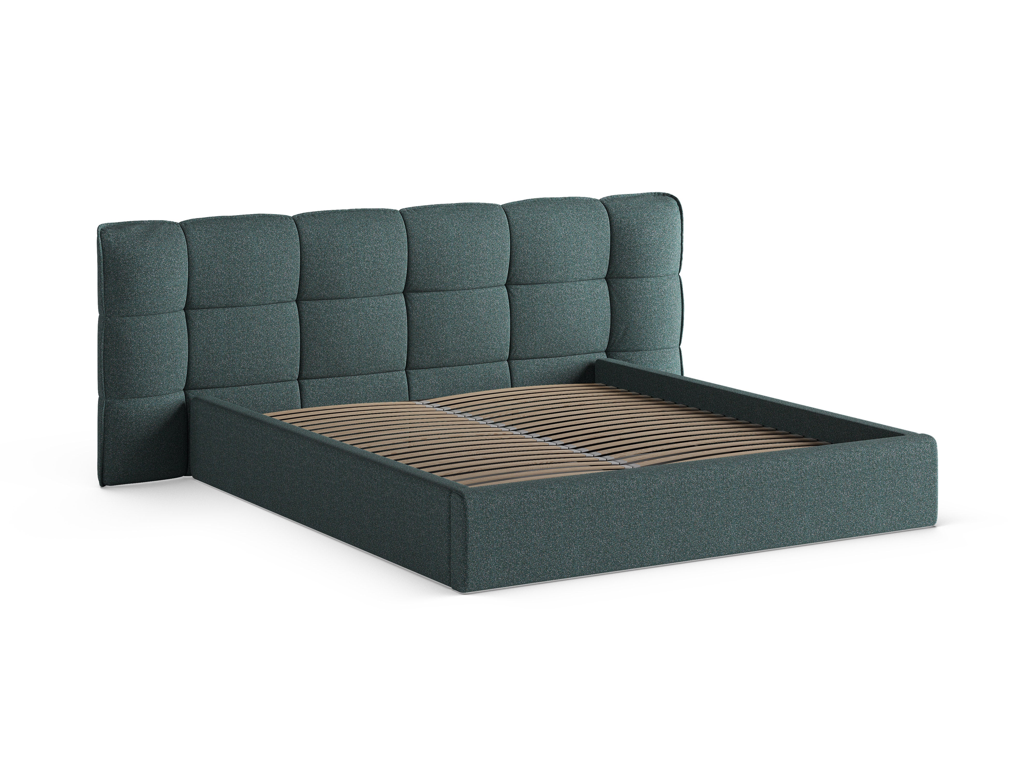 ERIC Bed with Storage Green Blue Mélange
