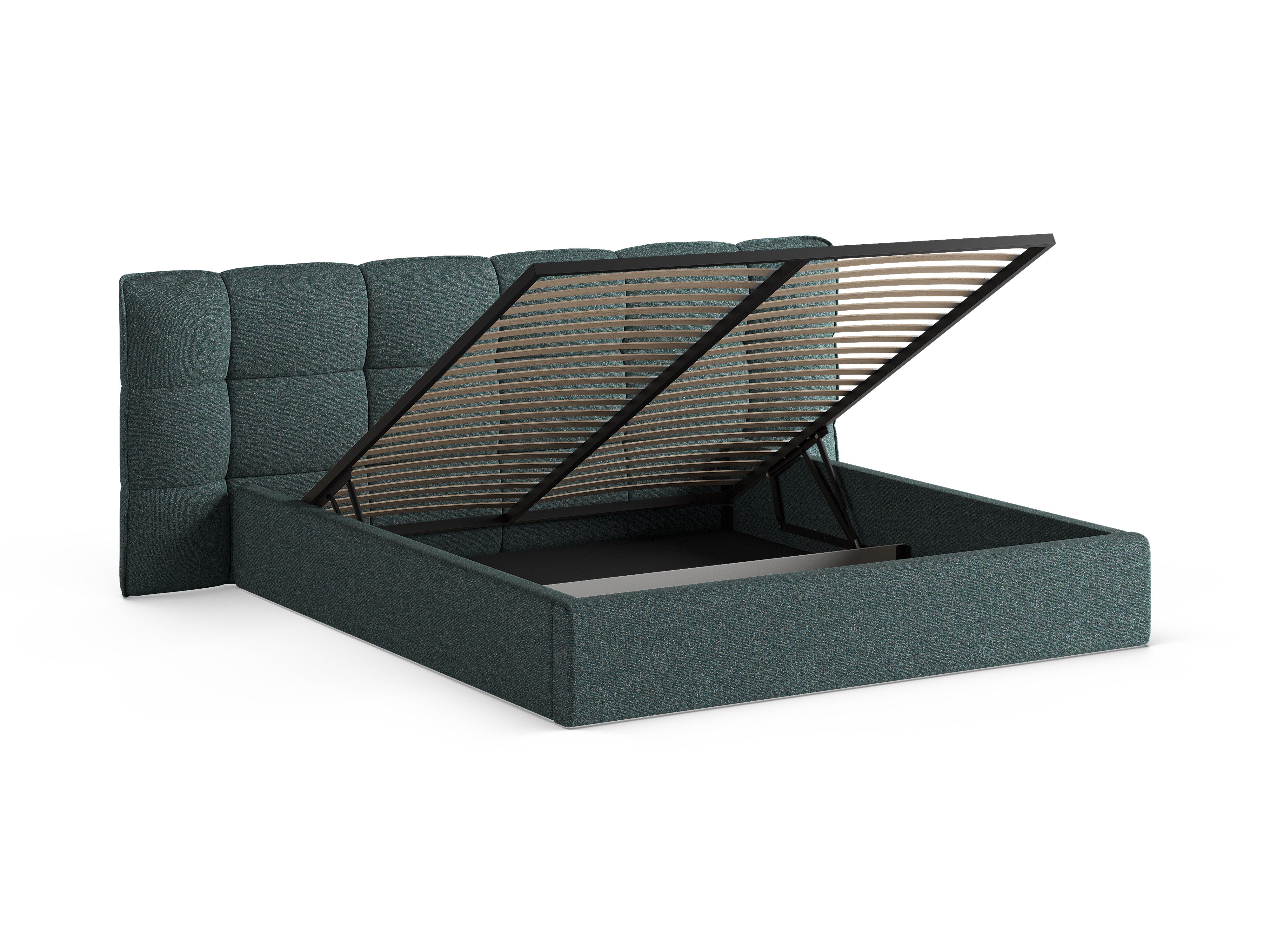 ERIC Bed with Storage Green Blue Mélange