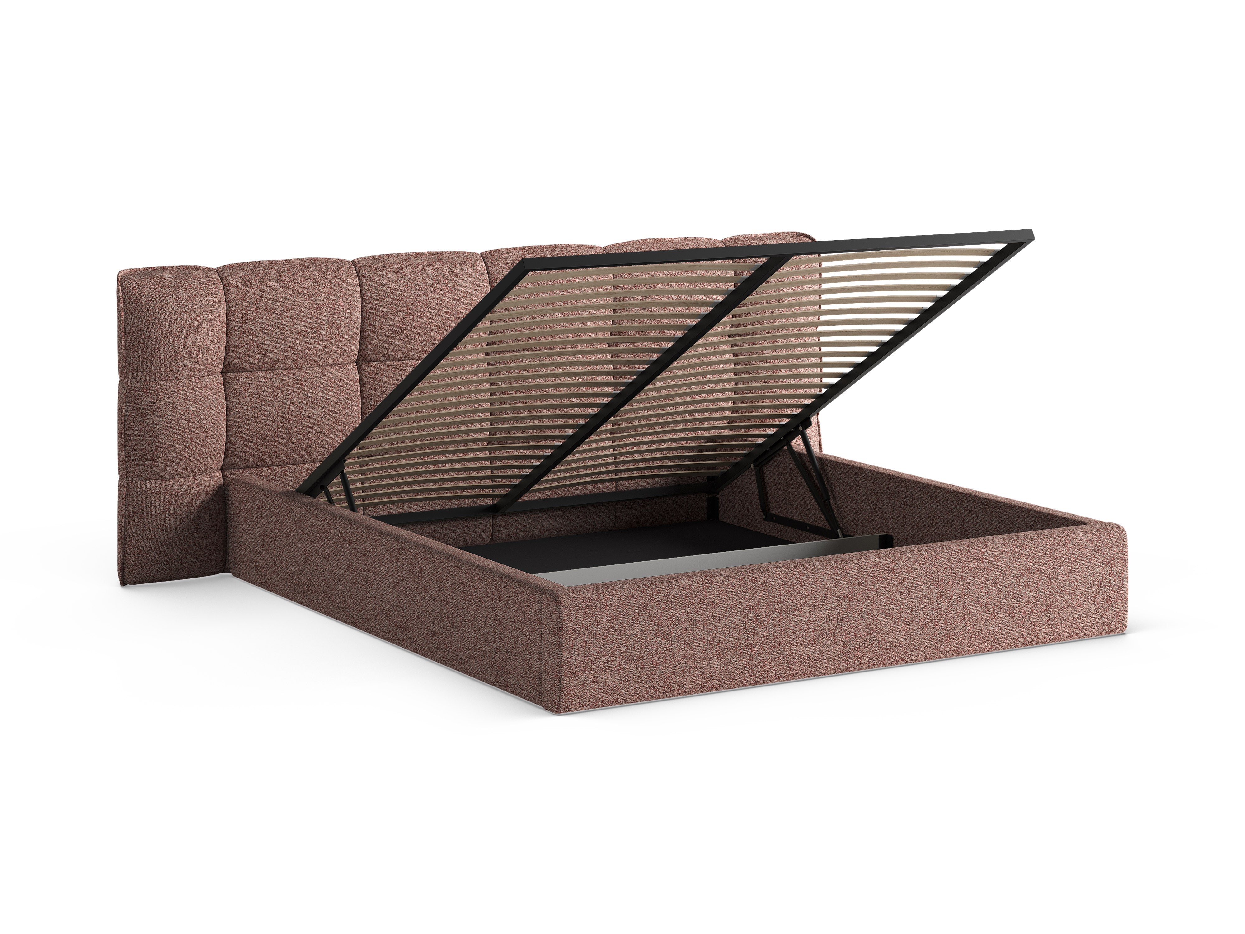 ERIC Bed with Storage in Pink Mélange