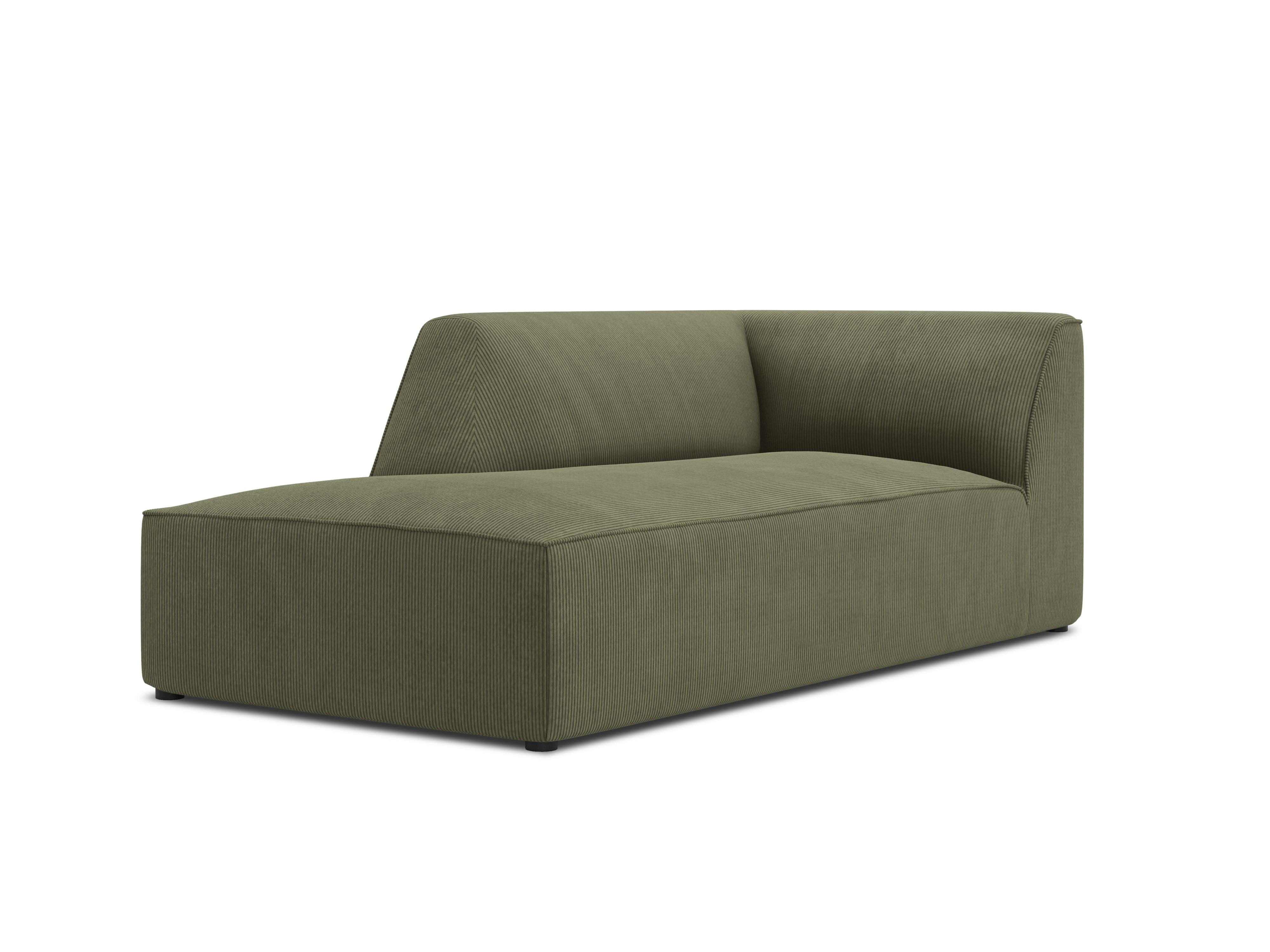 Szezlong sztruksowy lewostronny RUBY zielony Micadoni Eye on Design