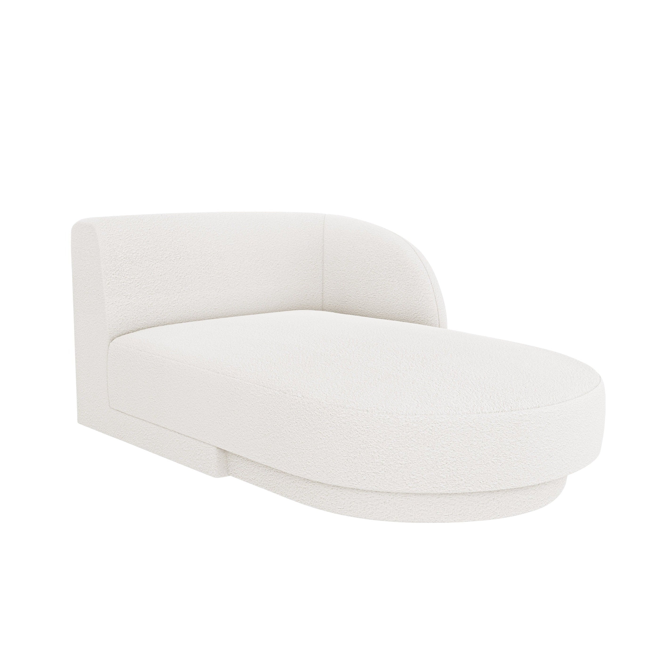 Rechtsseitiger Sessel MILEY weißer Boucle