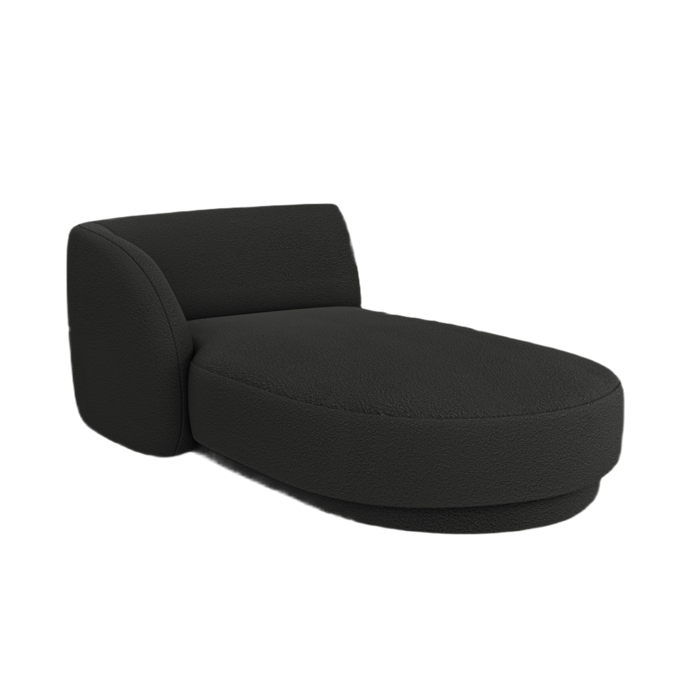 Left-sided chaise longue MILEY black boucle