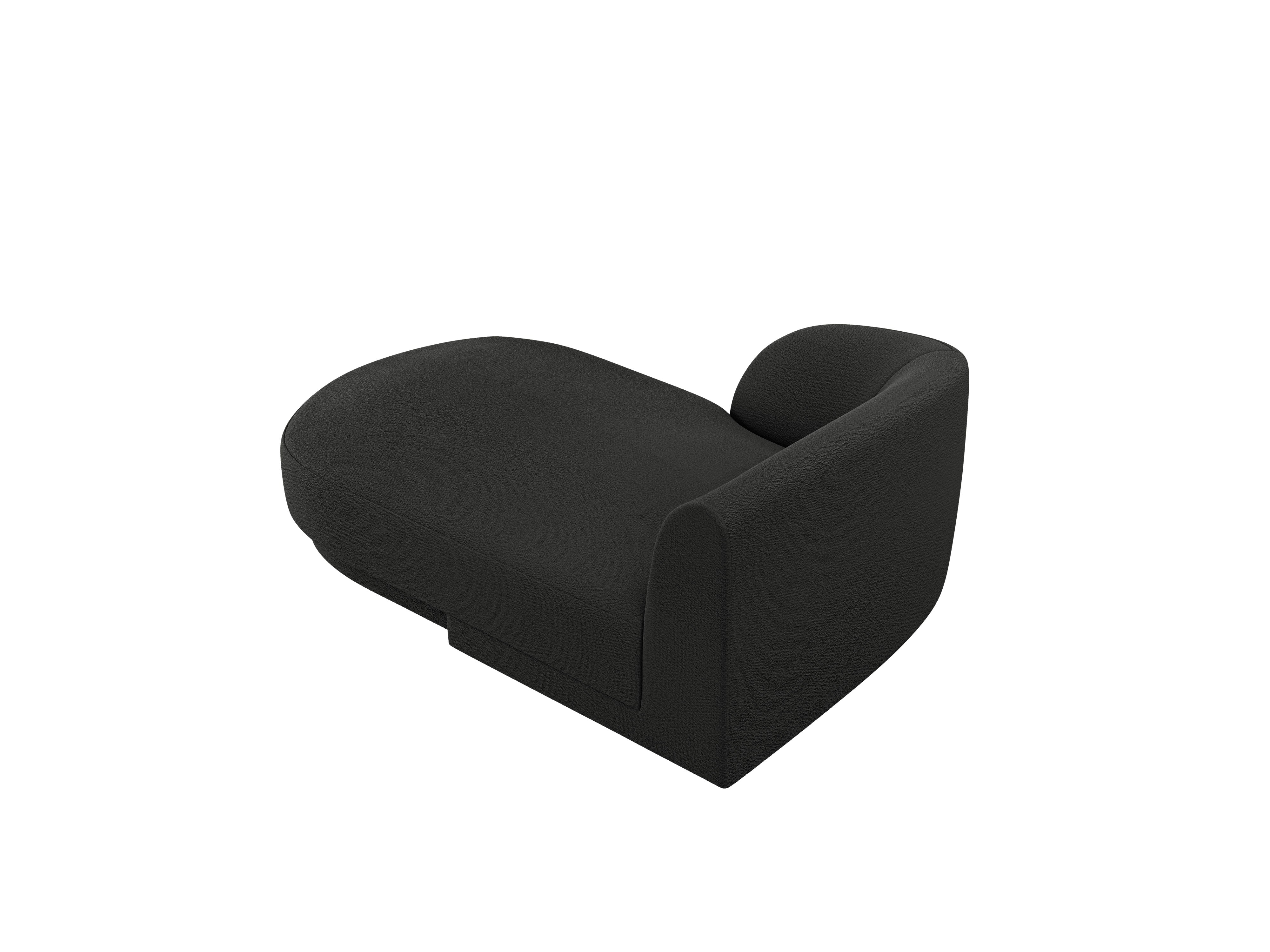 Left-sided chaise longue MILEY black boucle