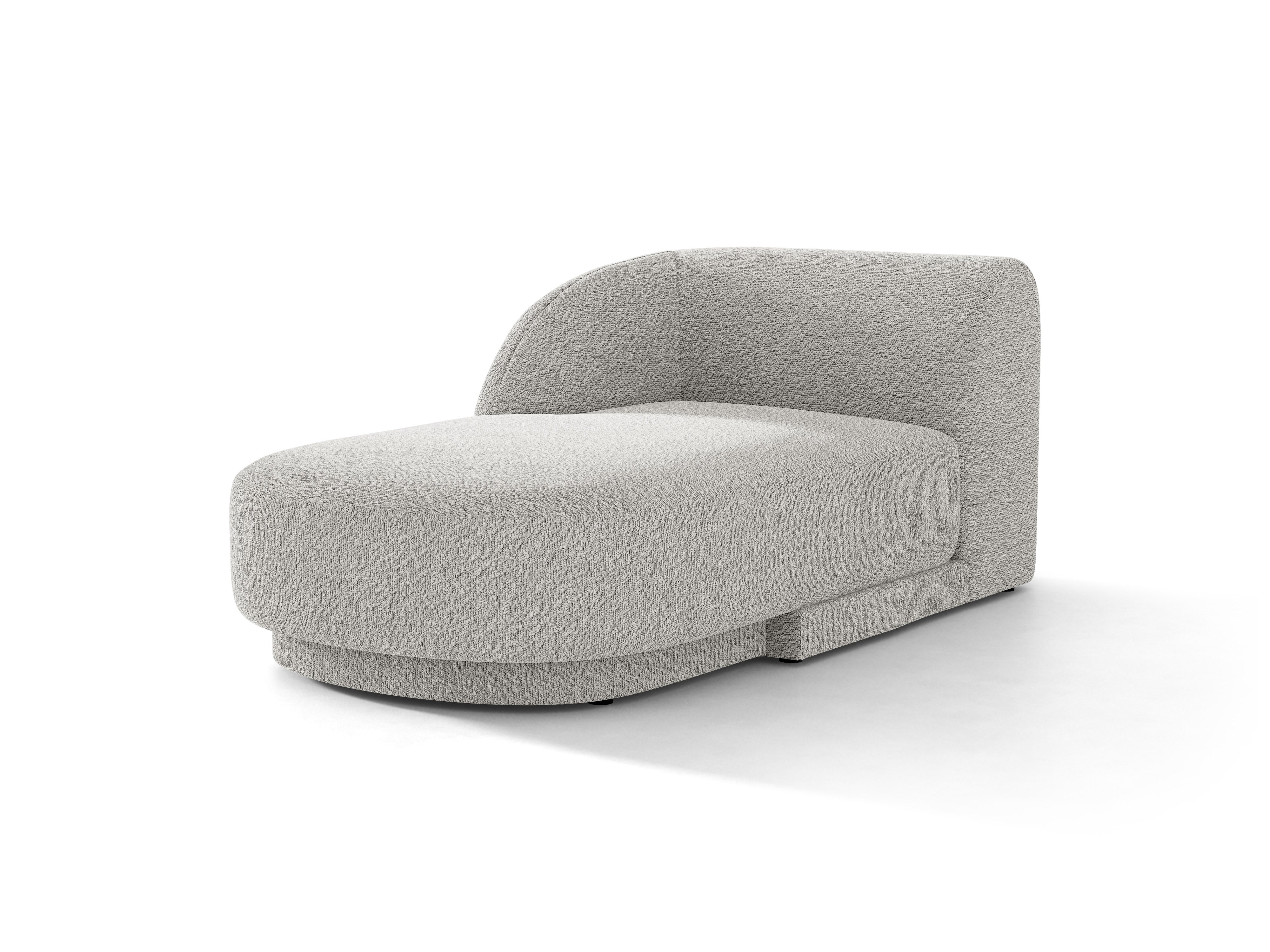 Szezlong lewostronny MILEY jasnoszary boucle – Micadoni