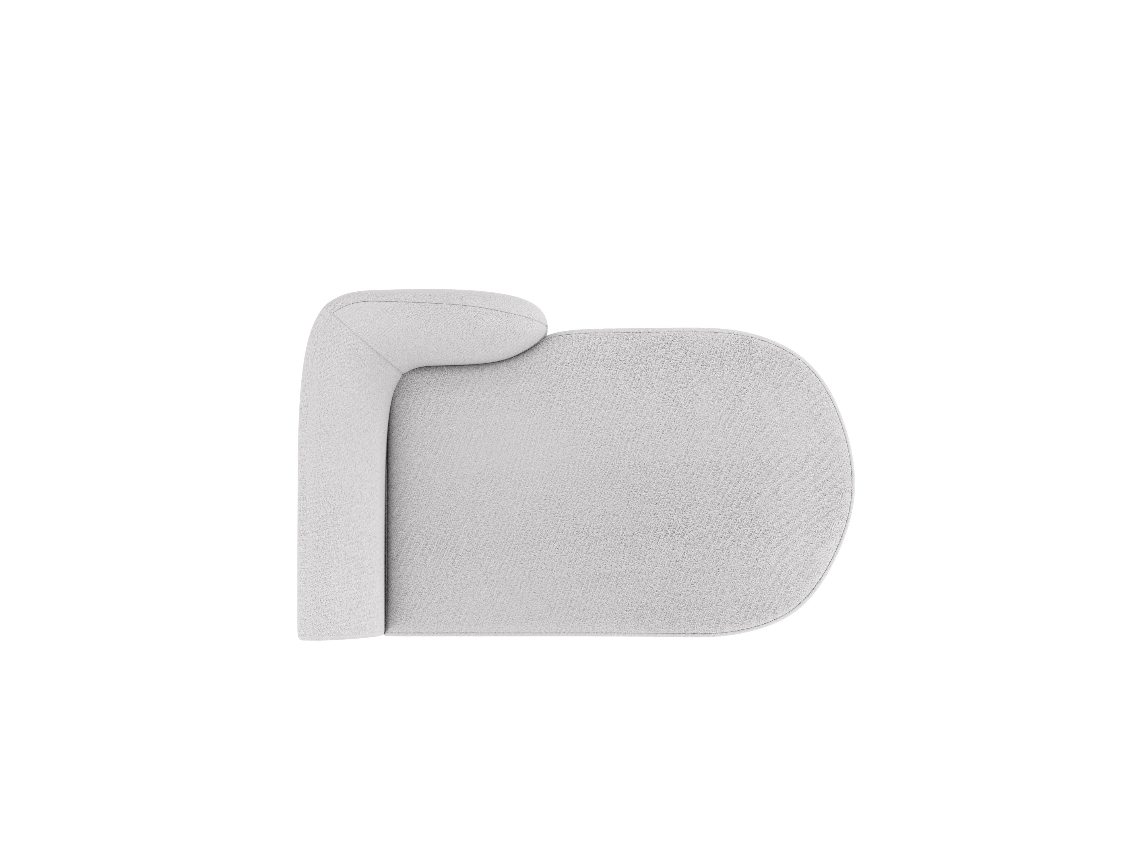 Rechthoekige chaise longue MILEY lichtgrijze boucle