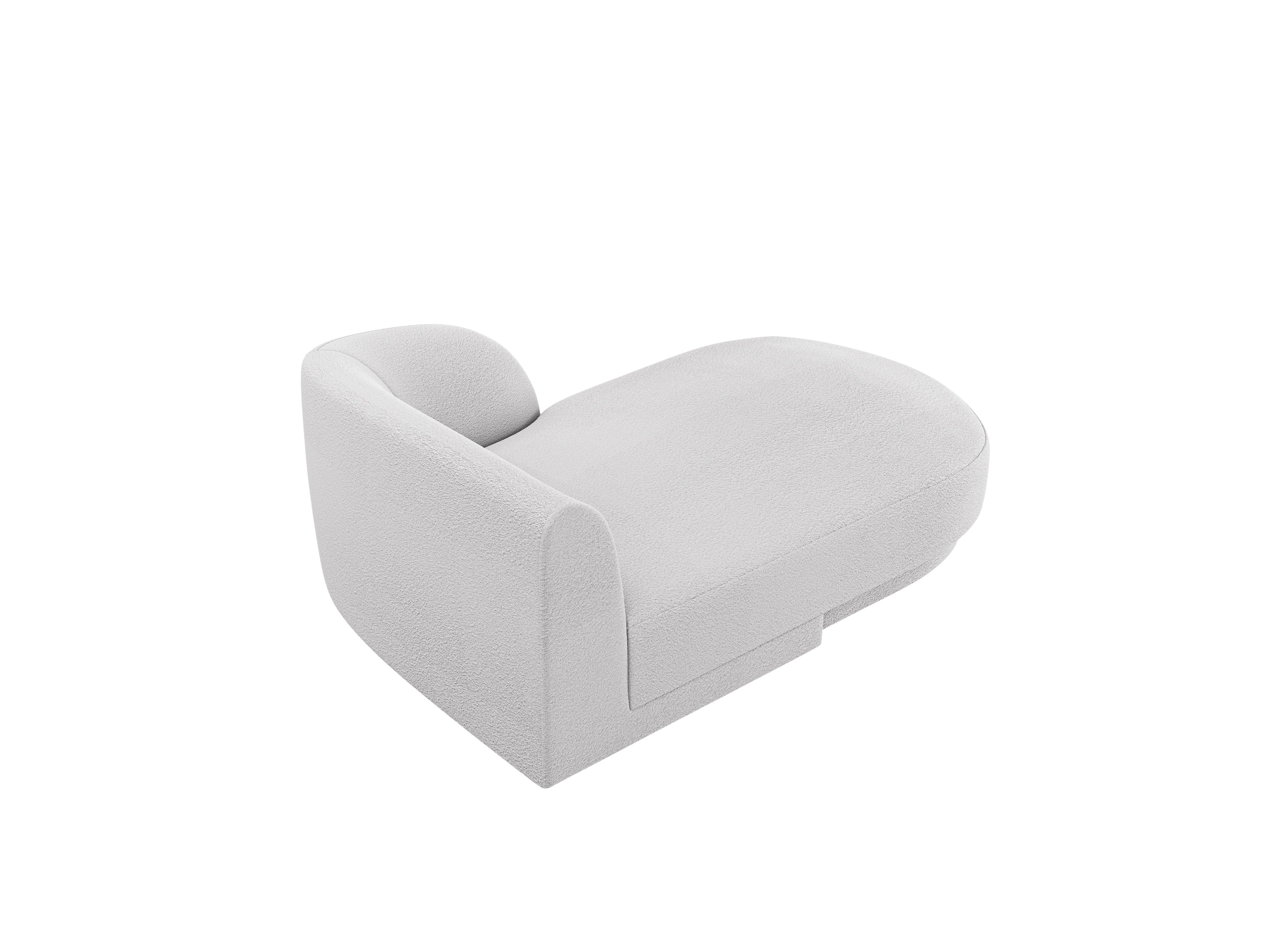 Rechthoekige chaise longue MILEY lichtgrijze boucle